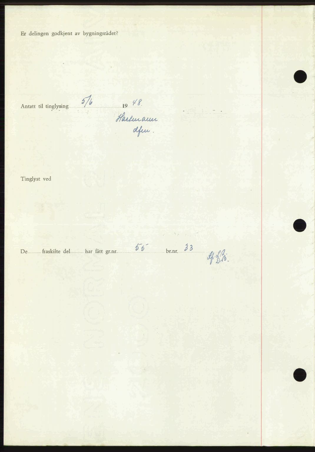 Sør-Gudbrandsdal tingrett, SAH/TING-004/H/Hb/Hbd/L0022: Mortgage book no. A22, 1948-1948, Diary no: : 1293/1948