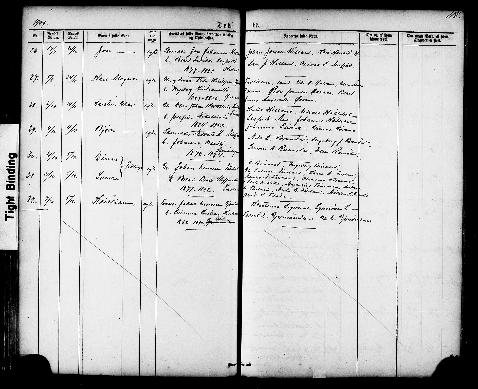 Ministerialprotokoller, klokkerbøker og fødselsregistre - Møre og Romsdal, AV/SAT-A-1454/539/L0536: Parish register (copy) no. 539C02, 1867-1913, p. 118