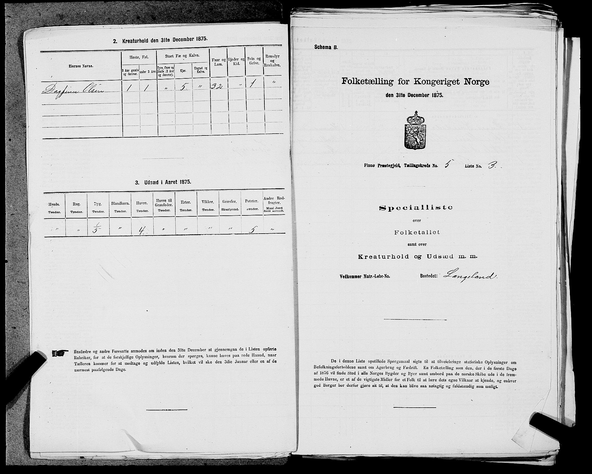 SAST, 1875 census for 1141P Finnøy, 1875, p. 466