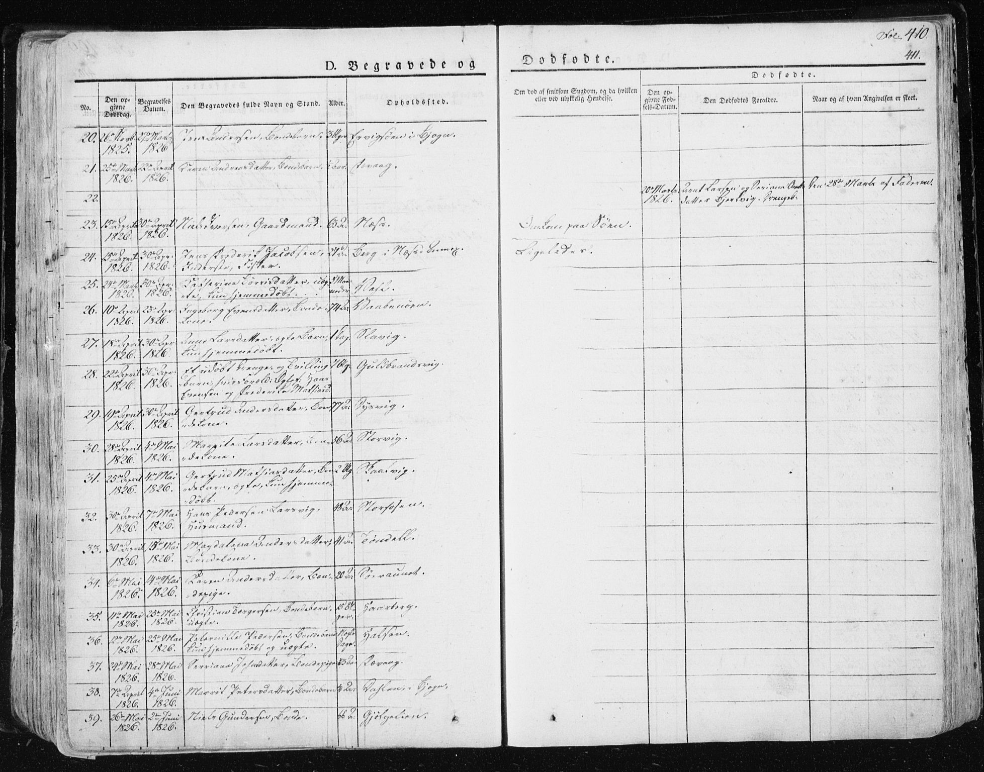 Ministerialprotokoller, klokkerbøker og fødselsregistre - Sør-Trøndelag, SAT/A-1456/659/L0735: Parish register (official) no. 659A05, 1826-1841, p. 410