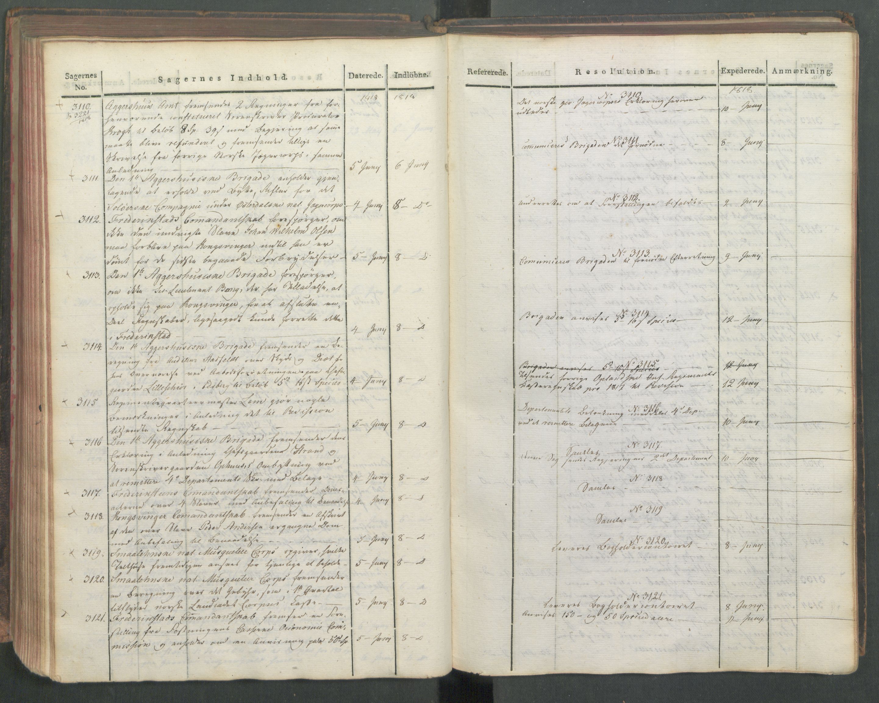 Armédepartementet, AV/RA-RAFA-3493/C/Ca/L0015: 6. Departements Journal, 1818