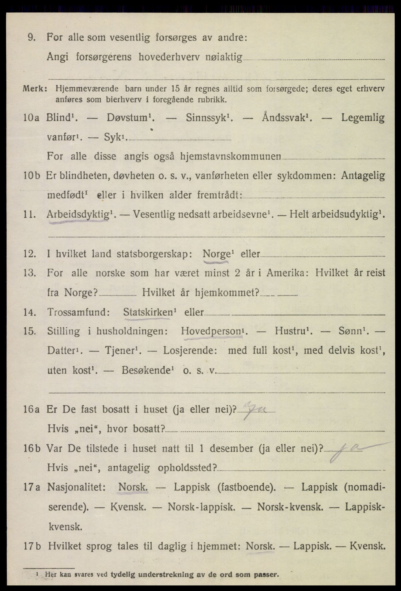 SAT, 1920 census for Verdal, 1920, p. 6700