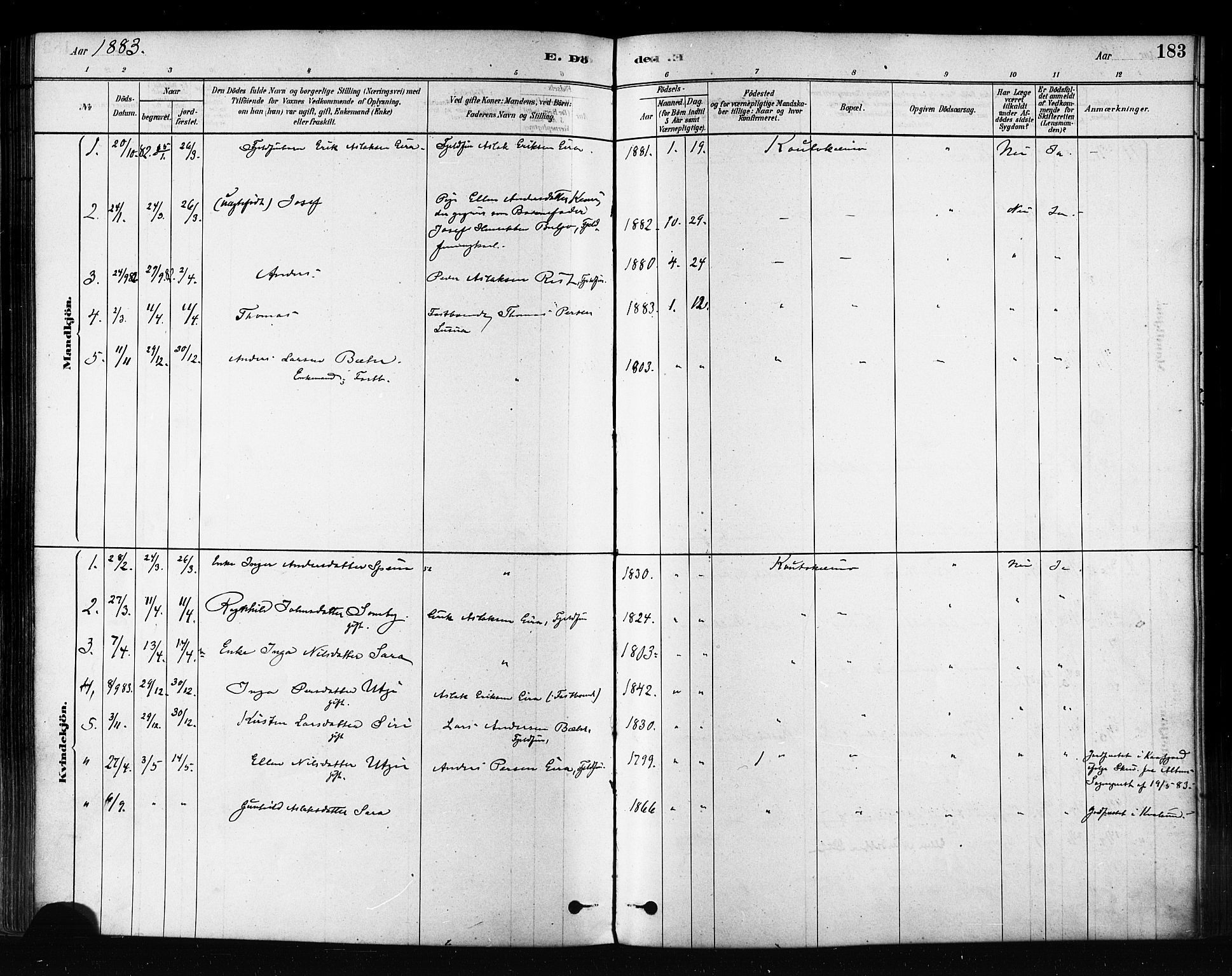 Kautokeino sokneprestembete, AV/SATØ-S-1340/H/Ha/L0004.kirke: Parish register (official) no. 4, 1877-1896, p. 183