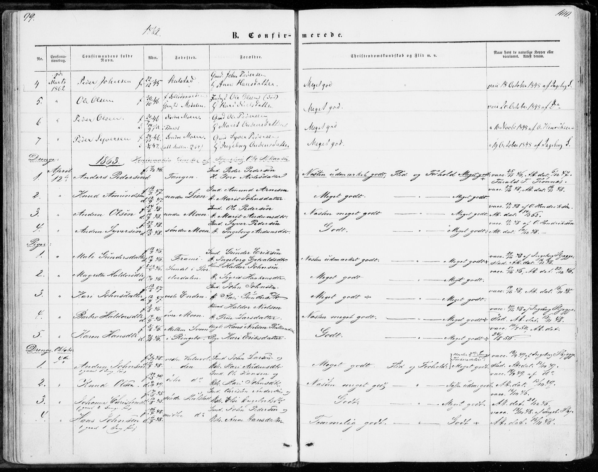 Sollia prestekontor, AV/SAH-PREST-050/H/Ha/Haa/L0001: Parish register (official) no. 1, 1856-1885, p. 99-100