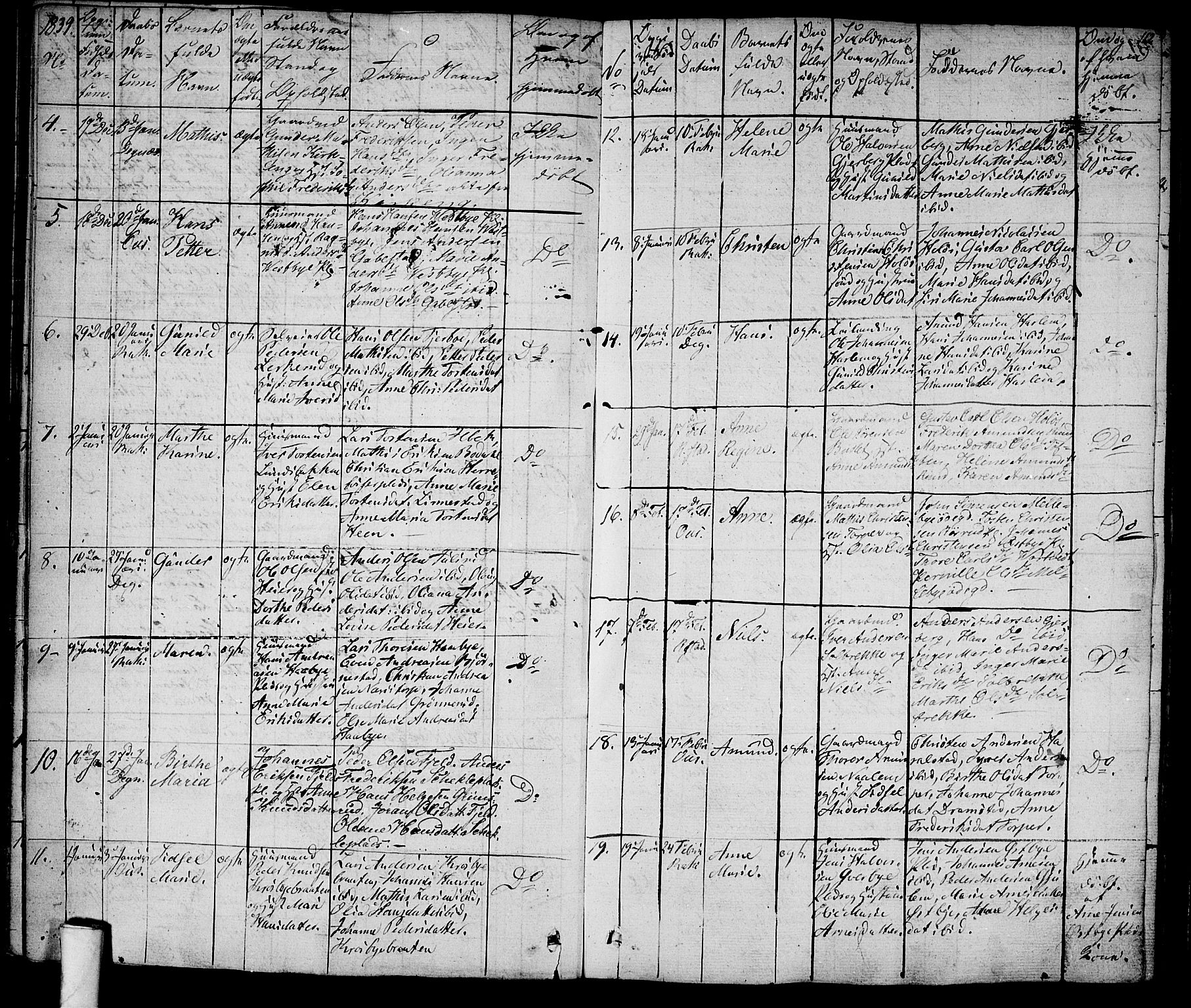 Rakkestad prestekontor Kirkebøker, SAO/A-2008/F/Fa/L0007: Parish register (official) no. I 7, 1825-1841, p. 112