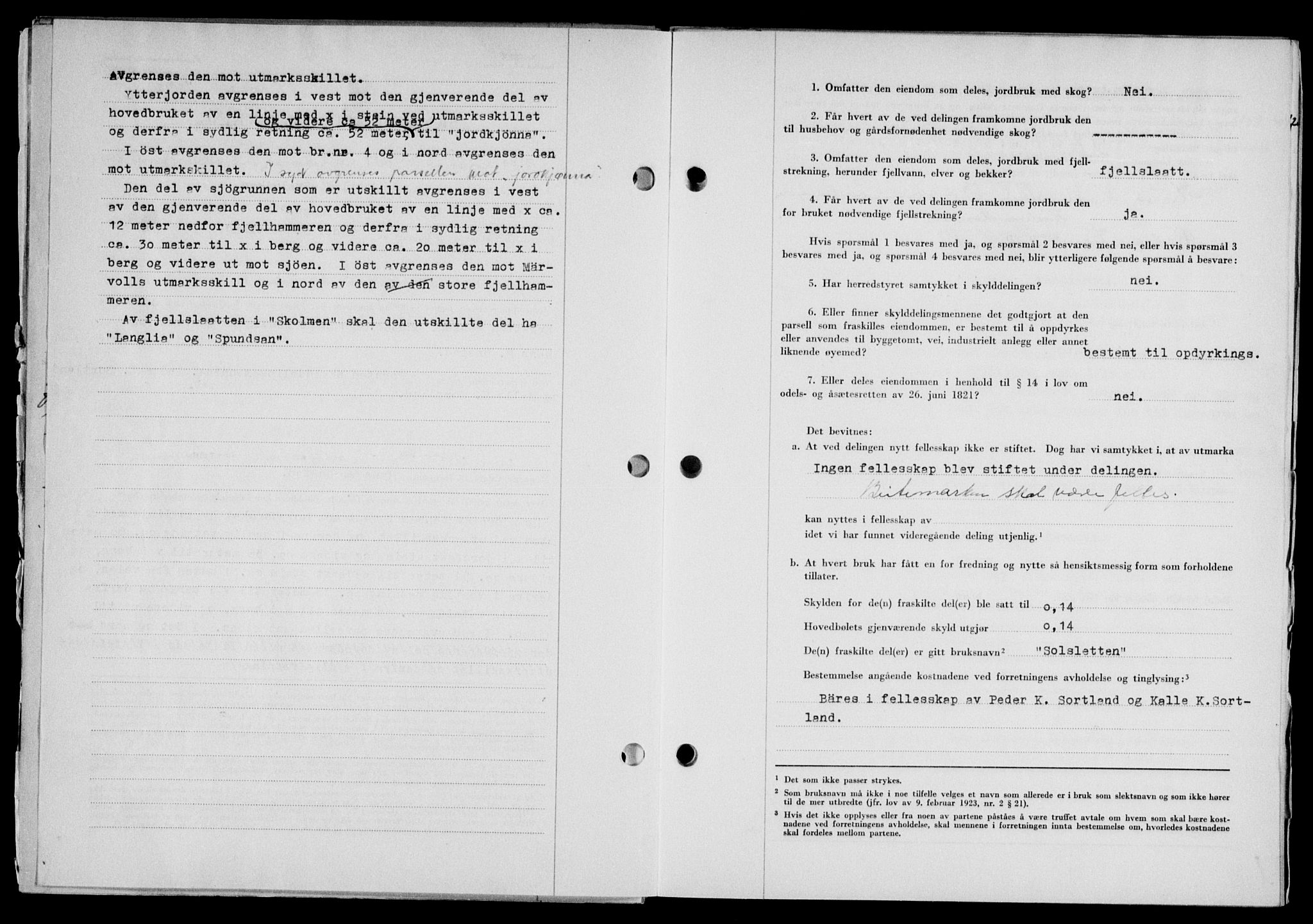 Lofoten sorenskriveri, SAT/A-0017/1/2/2C/L0016a: Mortgage book no. 16a, 1947-1947, Diary no: : 1100/1947