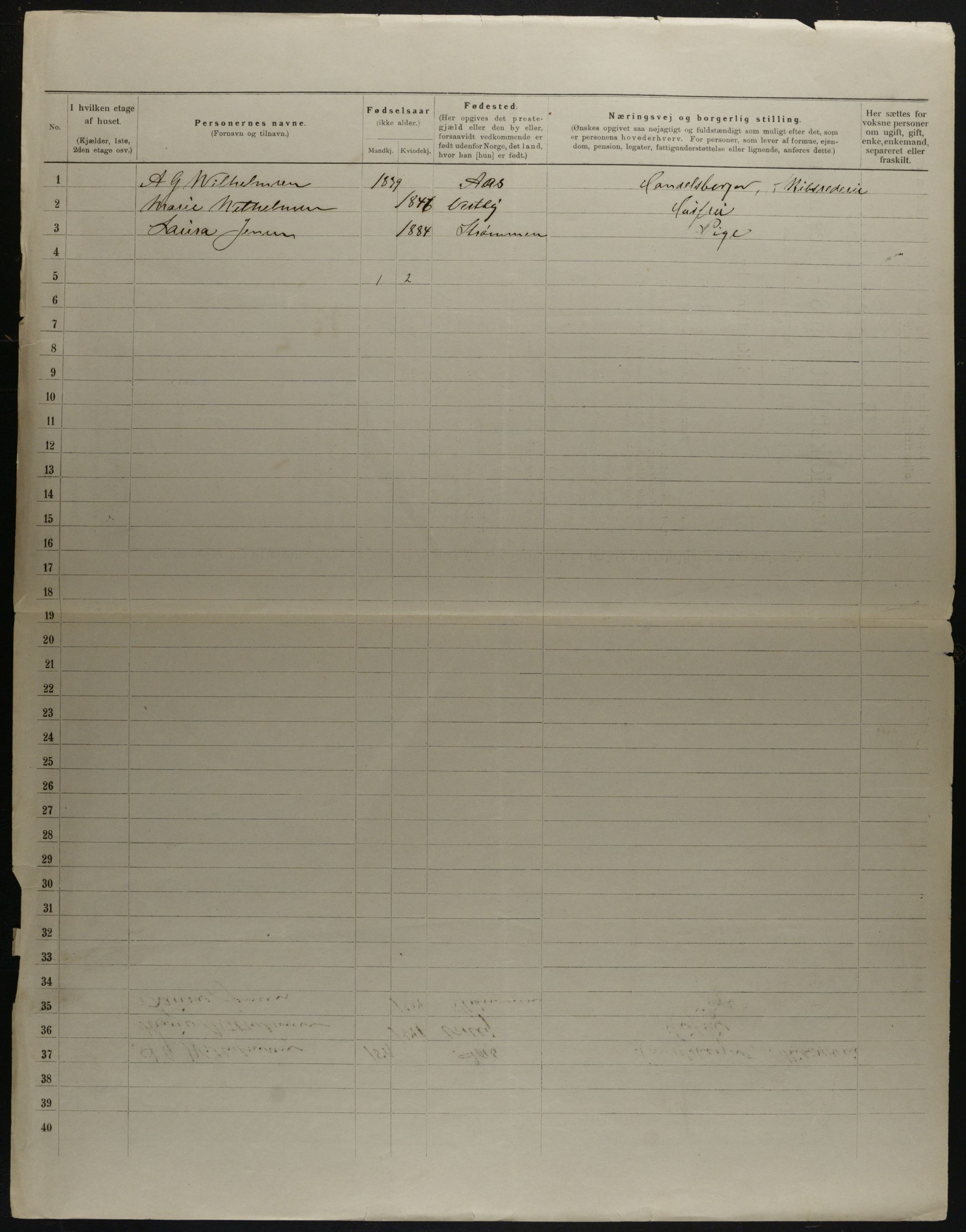 OBA, Municipal Census 1901 for Kristiania, 1901, p. 16440