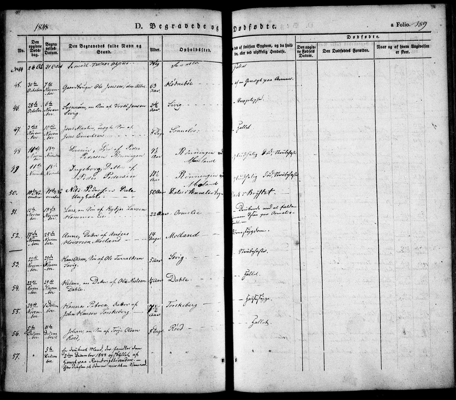 Søndeled sokneprestkontor, SAK/1111-0038/F/Fa/L0002: Parish register (official) no. A 2, 1839-1860, p. 389