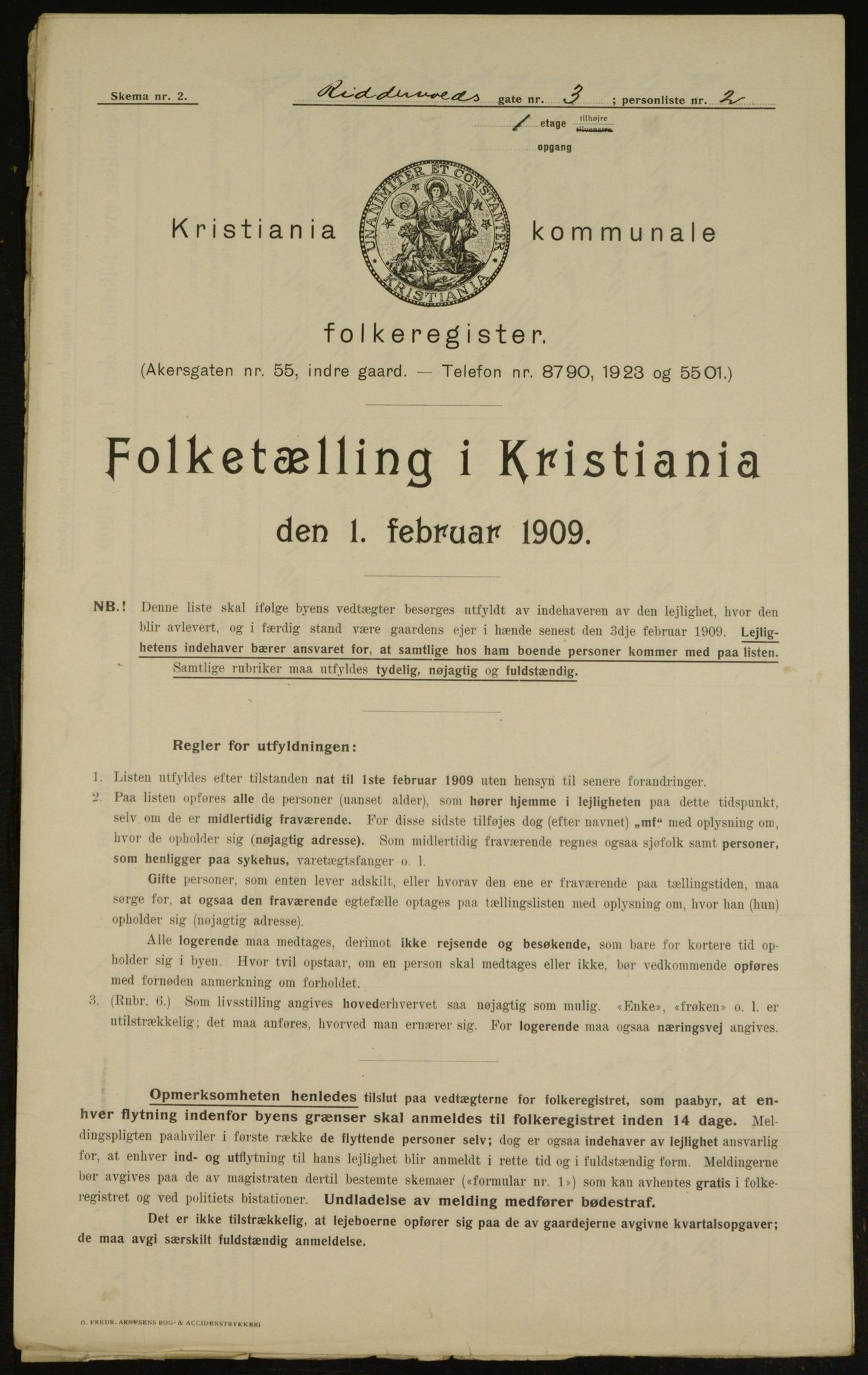 OBA, Municipal Census 1909 for Kristiania, 1909, p. 75288