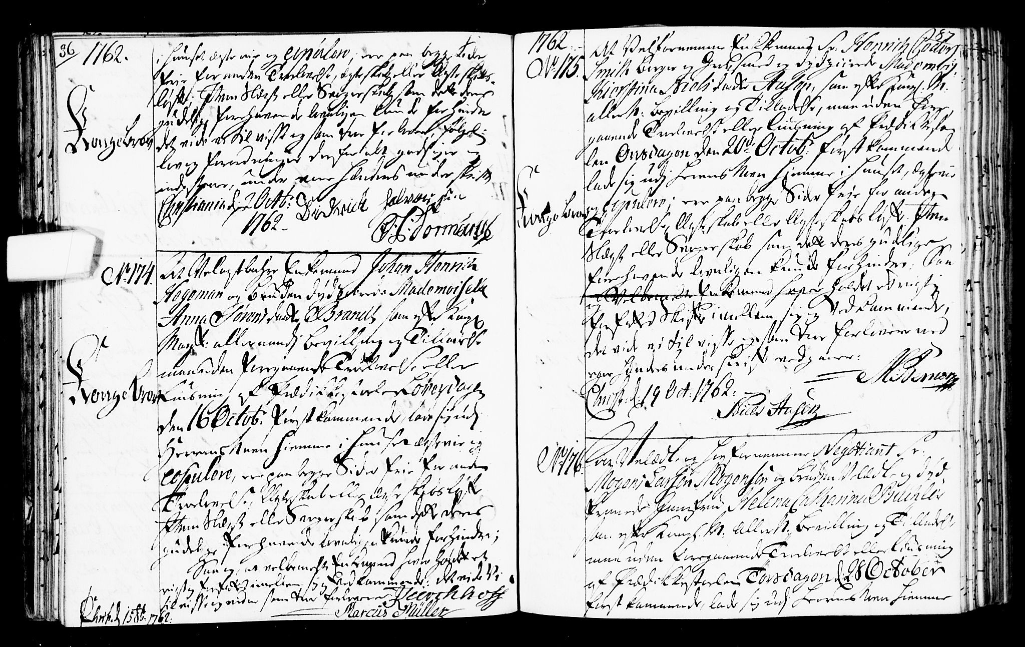 Oslo domkirke Kirkebøker, SAO/A-10752/L/La/L0008: Best man's statements no. 8, 1759-1769, p. 86-87