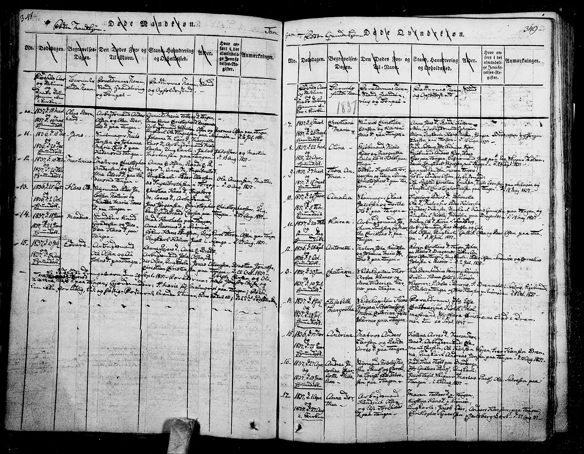 Skoger kirkebøker, AV/SAKO-A-59/F/Fa/L0002: Parish register (official) no. I 2 /2, 1814-1842, p. 348-349