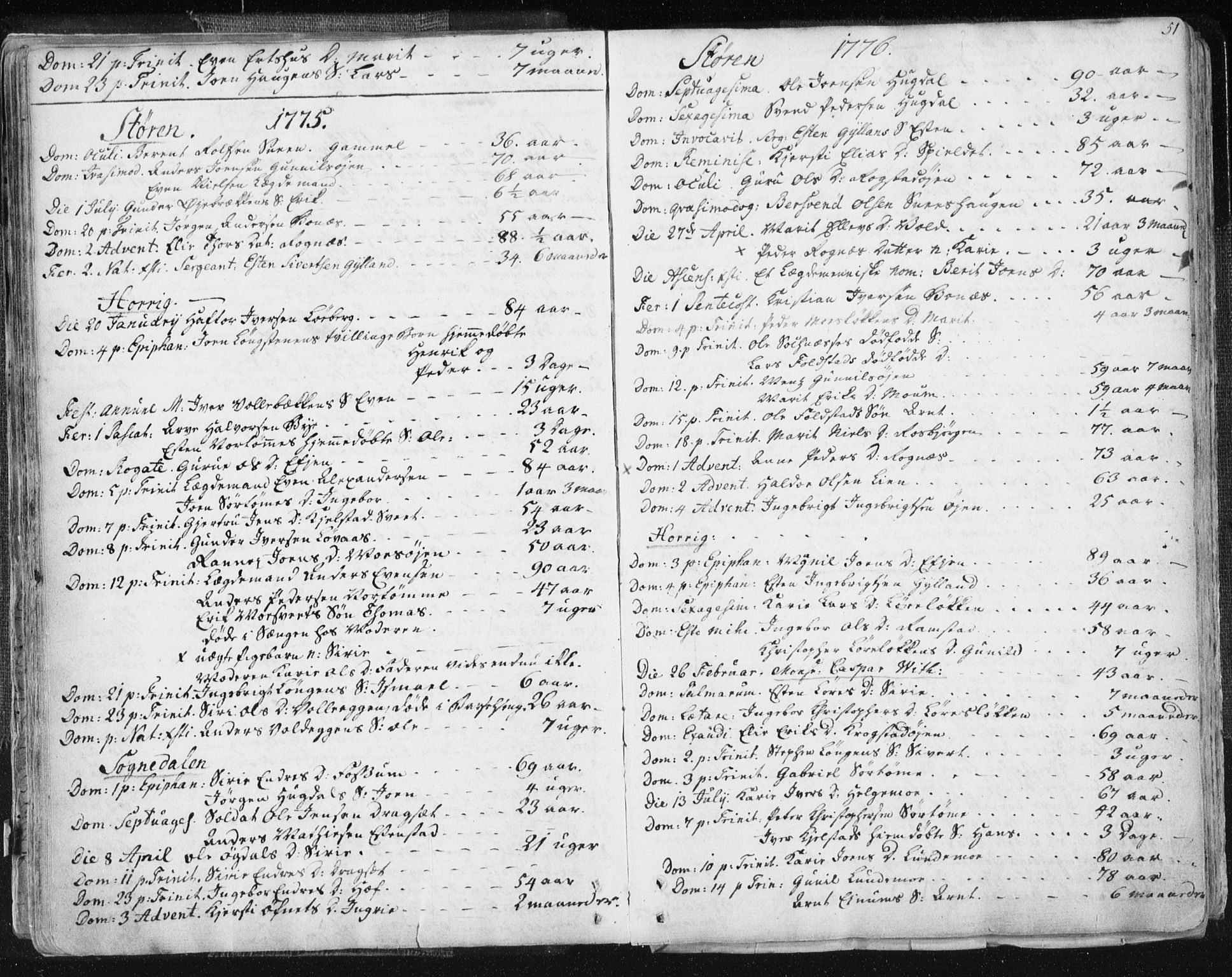Ministerialprotokoller, klokkerbøker og fødselsregistre - Sør-Trøndelag, SAT/A-1456/687/L0991: Parish register (official) no. 687A02, 1747-1790, p. 51