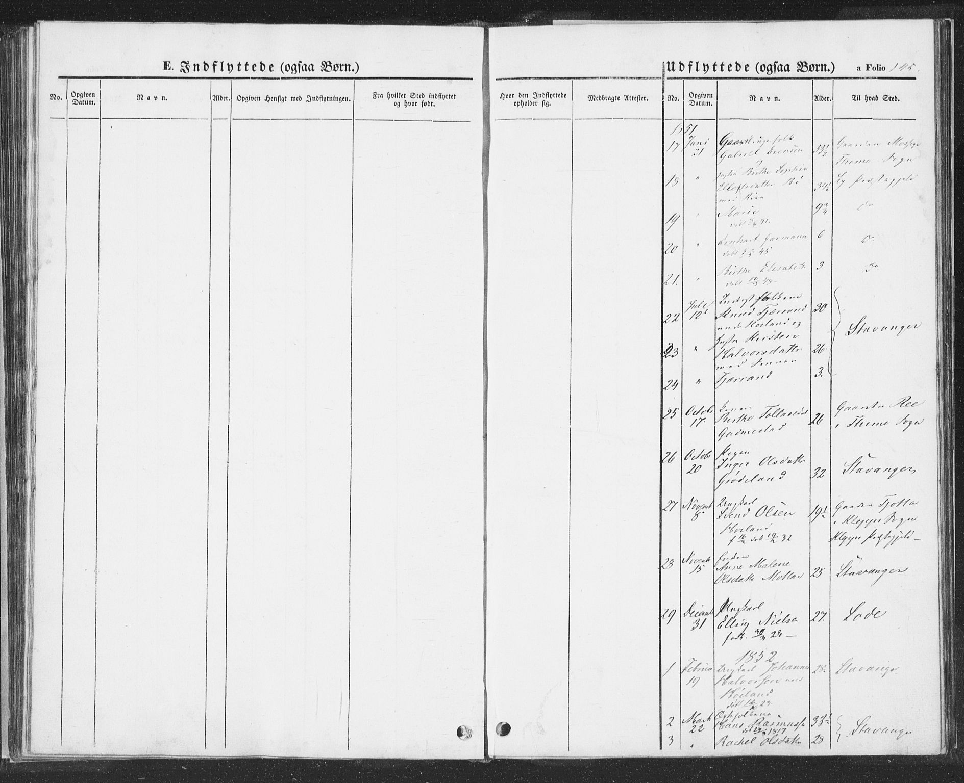 Hå sokneprestkontor, AV/SAST-A-101801/001/30BA/L0006: Parish register (official) no. A 5, 1842-1853, p. 145