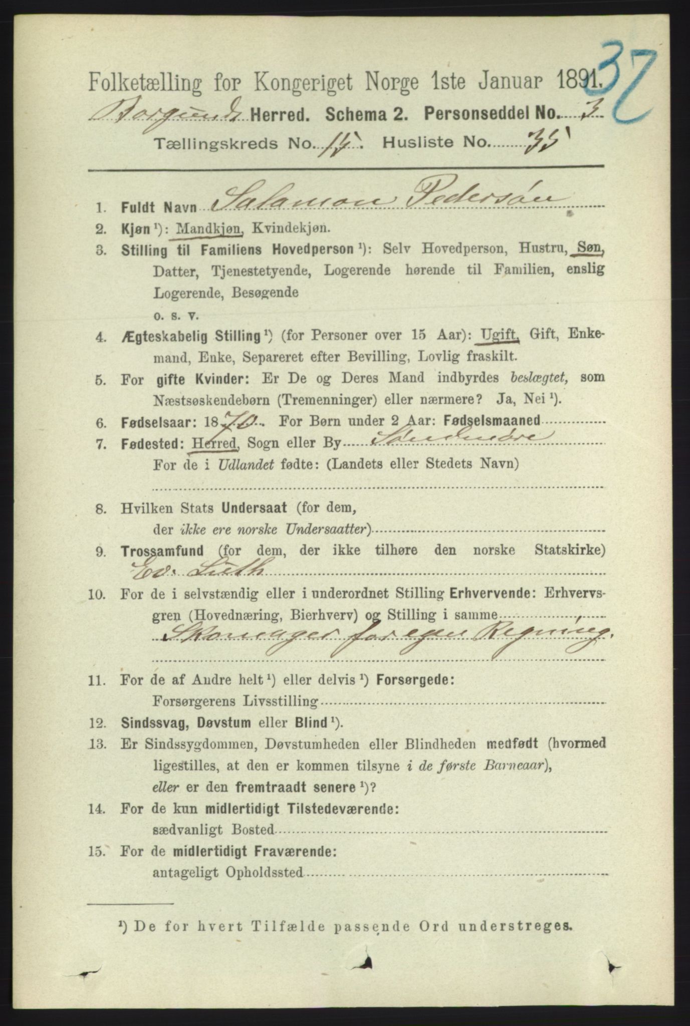 RA, 1891 census for 1531 Borgund, 1891, p. 4735