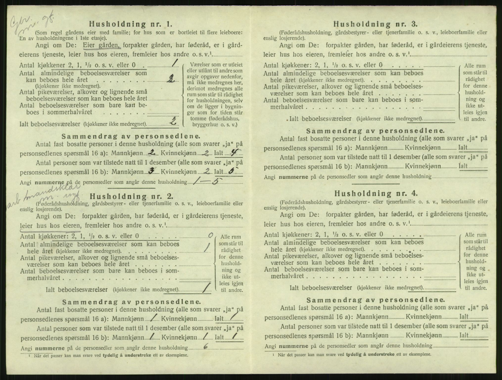SAT, 1920 census for Aure, 1920, p. 223