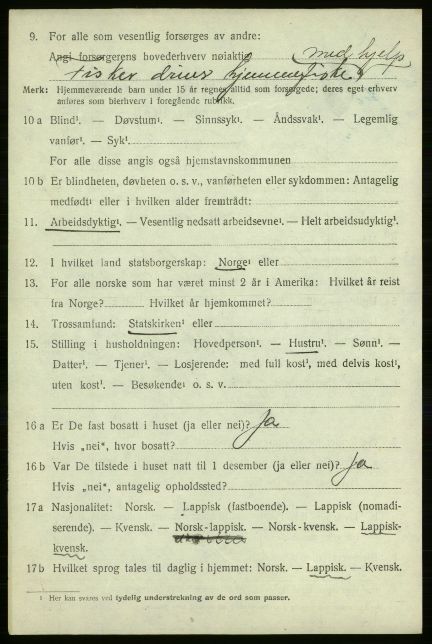 SATØ, 1920 census for Gamvik, 1920, p. 3547