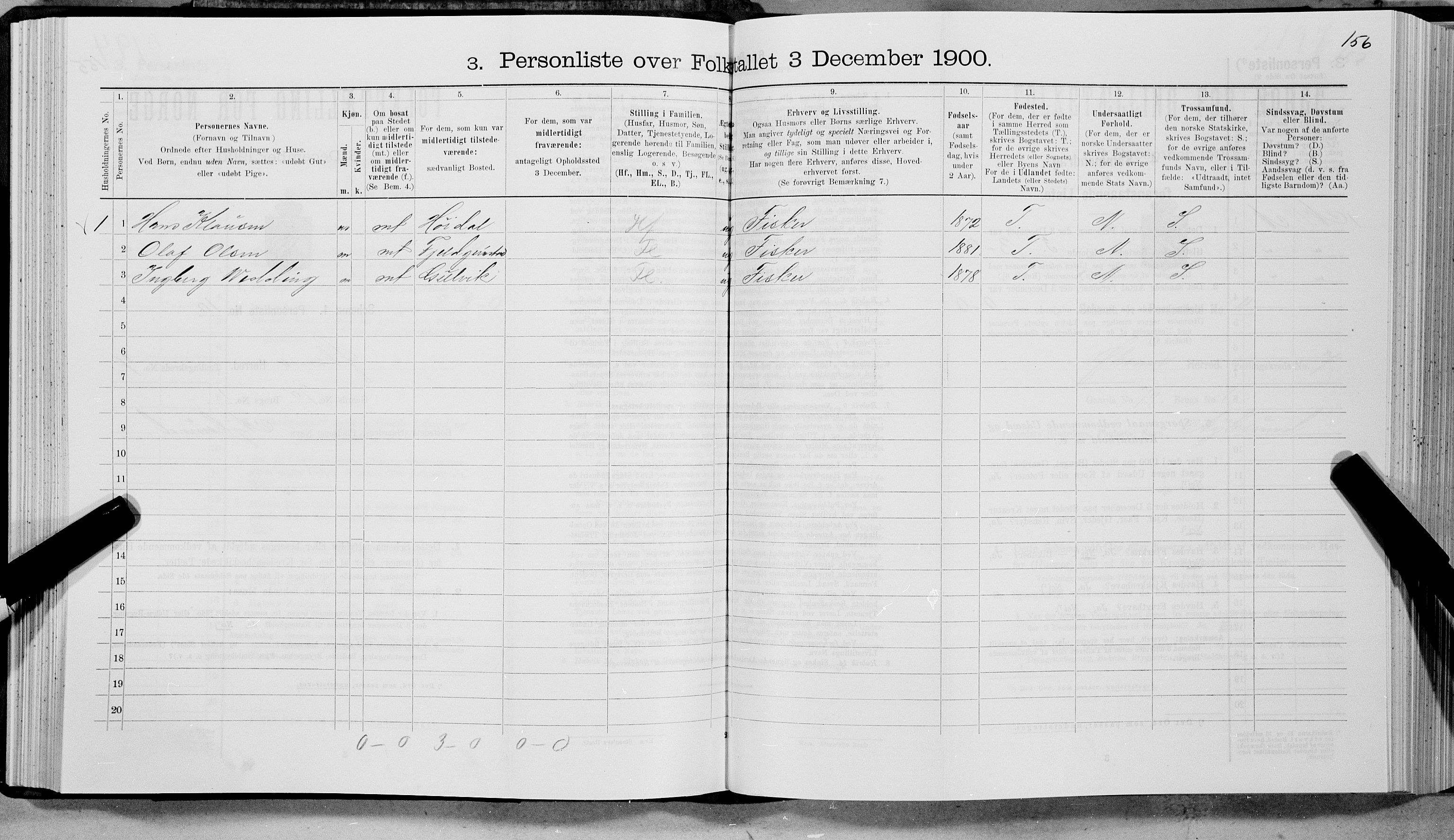 SAT, 1900 census for Øksnes, 1900, p. 564