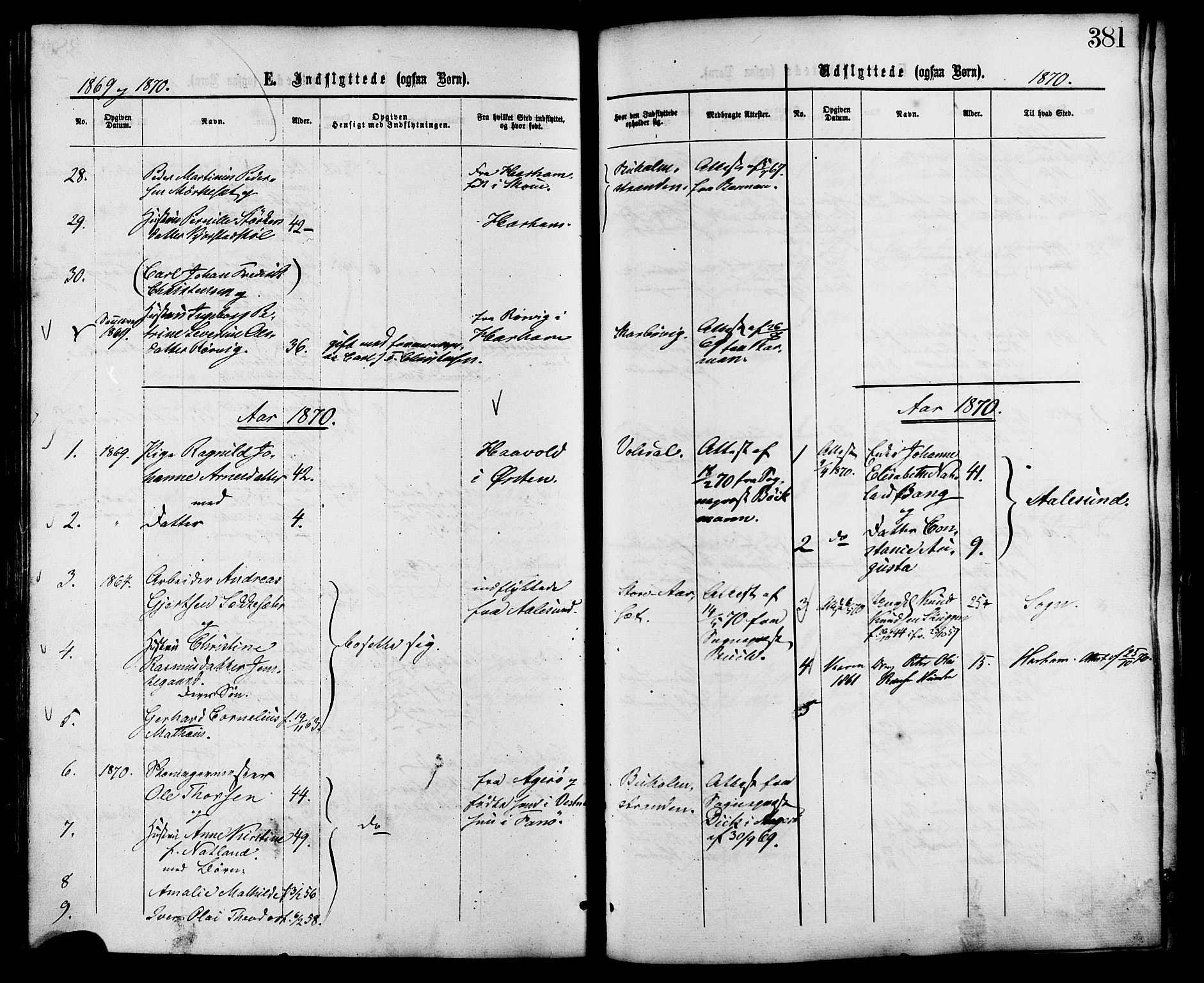 Ministerialprotokoller, klokkerbøker og fødselsregistre - Møre og Romsdal, AV/SAT-A-1454/528/L0399: Parish register (official) no. 528A10, 1864-1879, p. 381