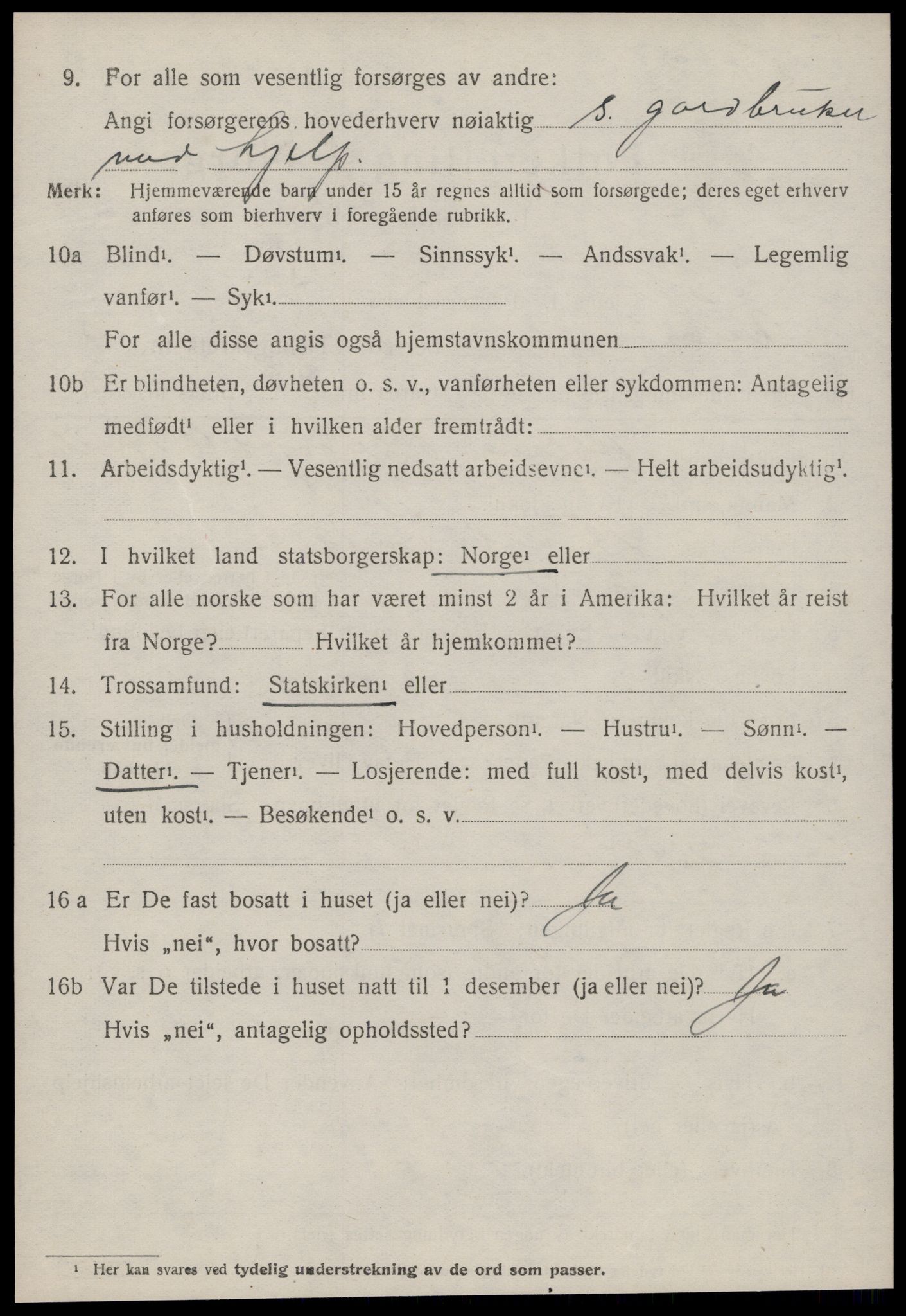 SAT, 1920 census for Aure, 1920, p. 3723