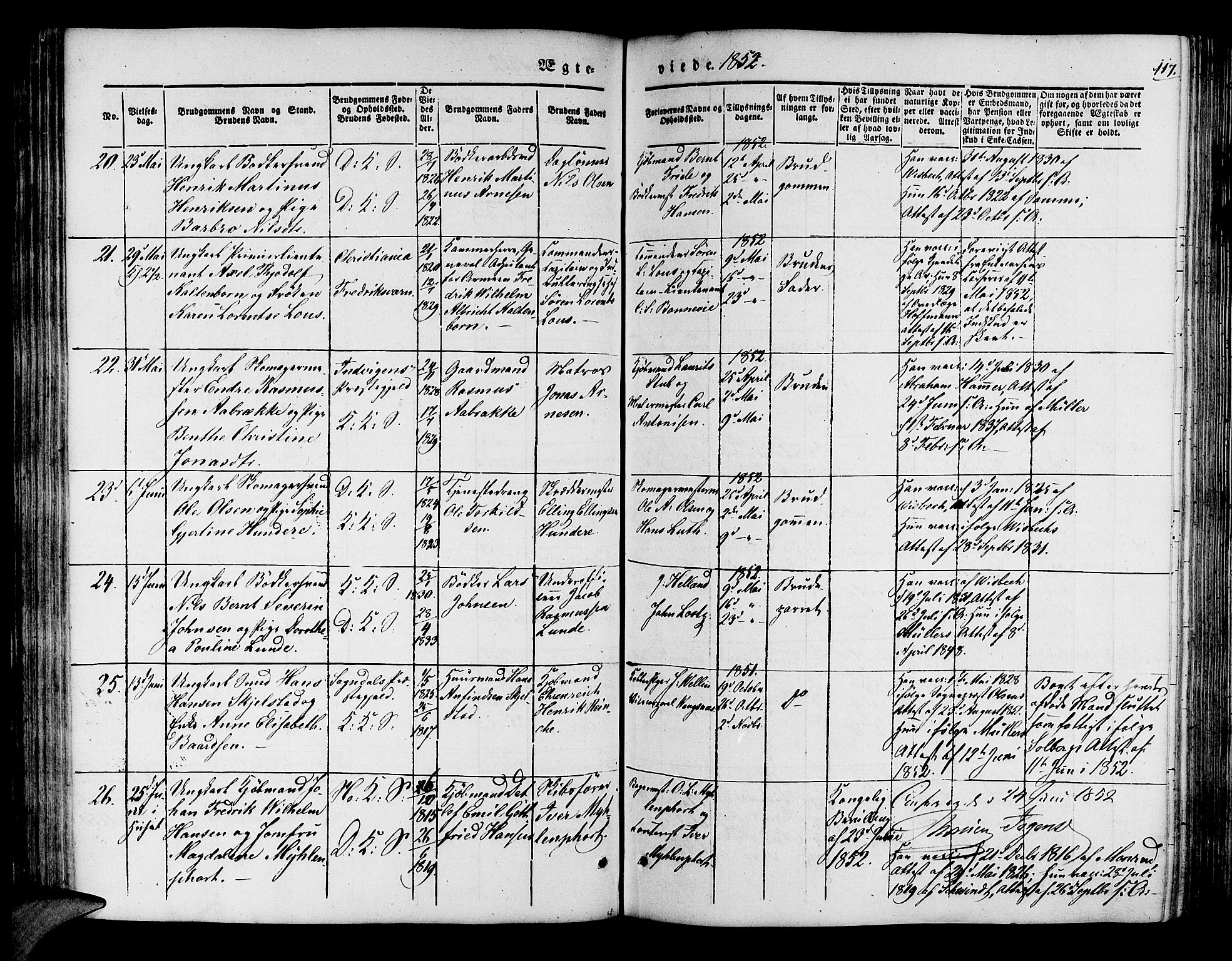 Korskirken sokneprestembete, AV/SAB-A-76101/H/Hab: Parish register (copy) no. D 1, 1840-1867, p. 117