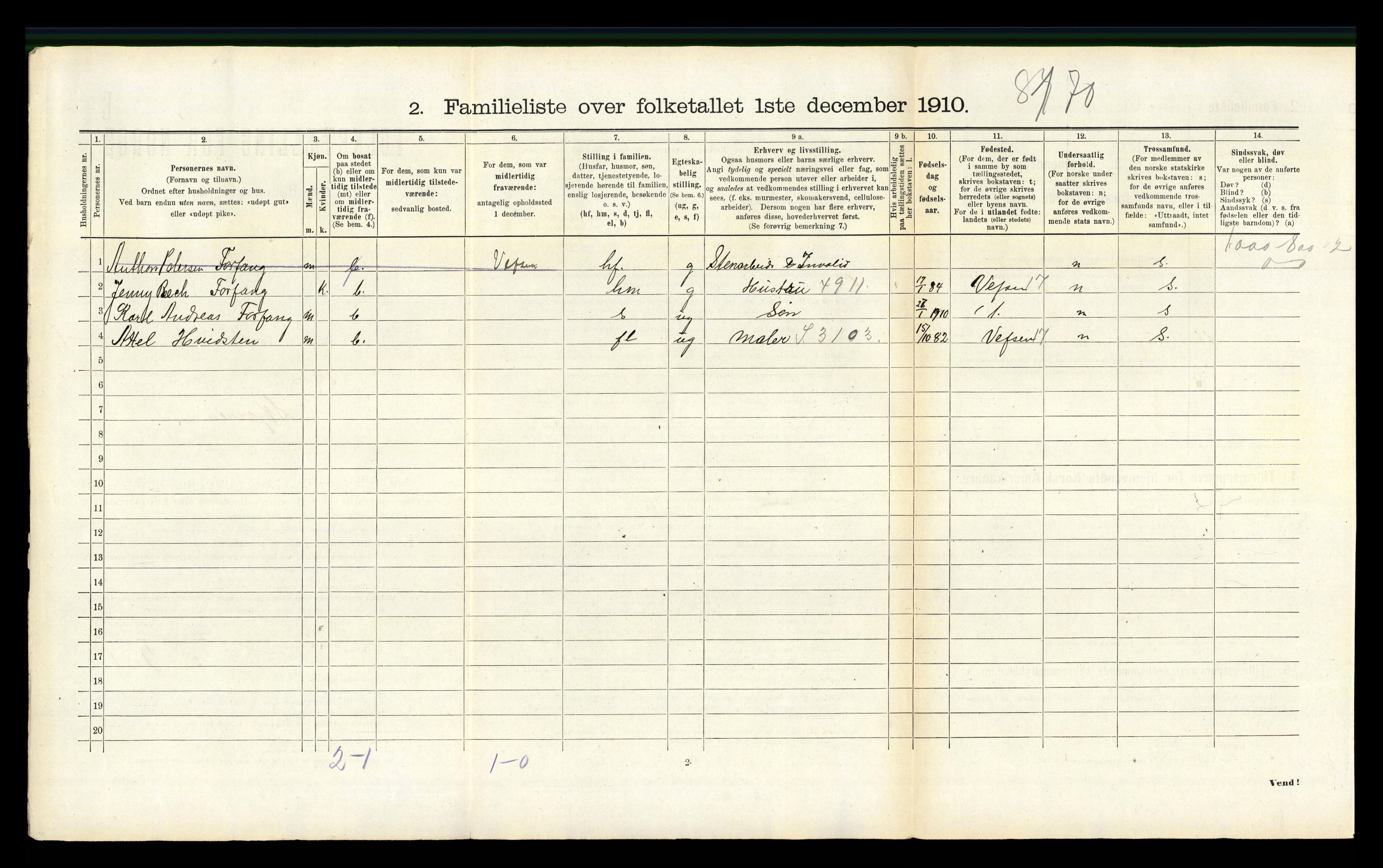 RA, 1910 census for Mosjøen, 1910, p. 760