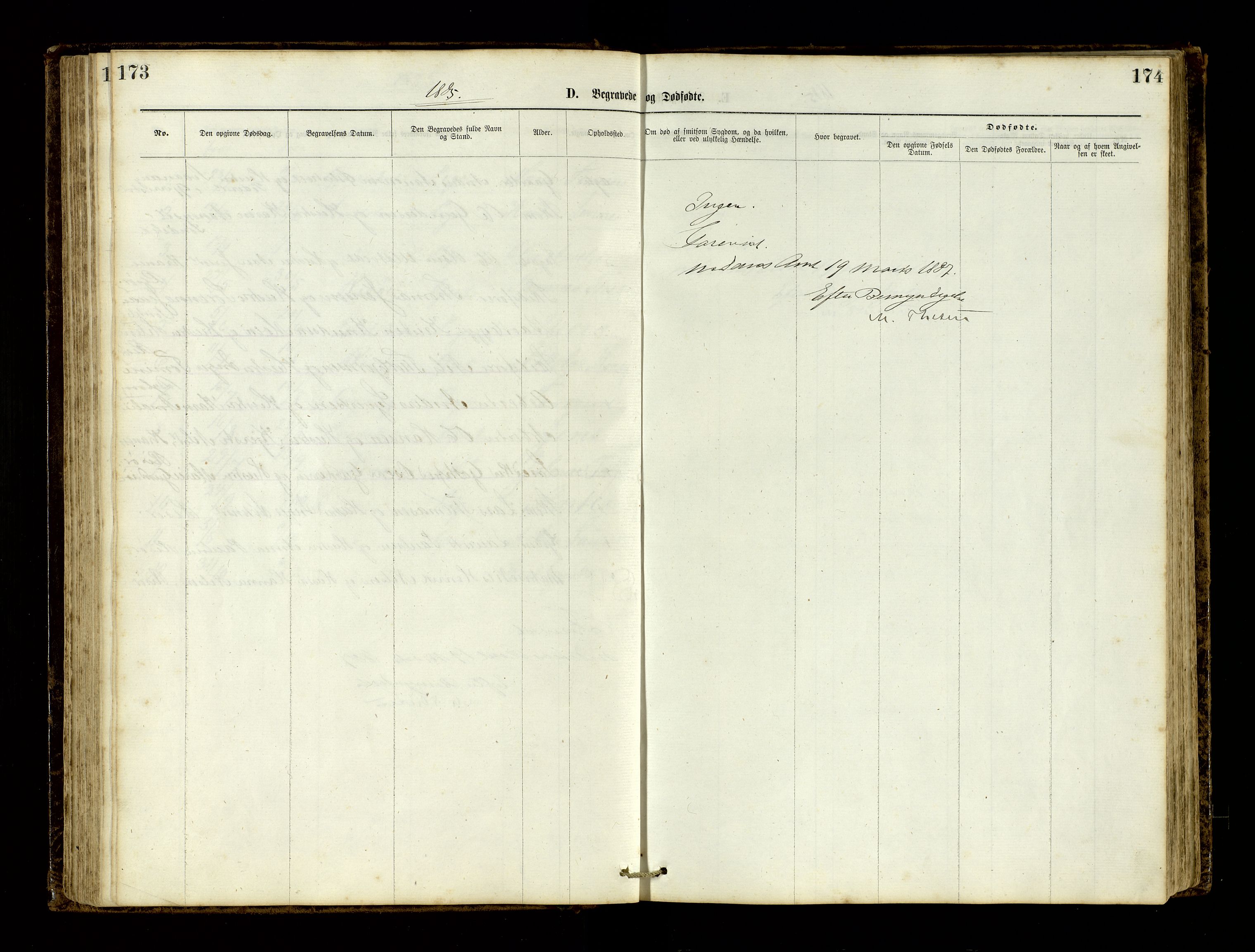 Den evangelisk-lutherske frimenighet, Risør, AV/SAK-1292-0007/F/Fa/L0001: Dissenter register no. F 17, 1877-1892, p. 173-174