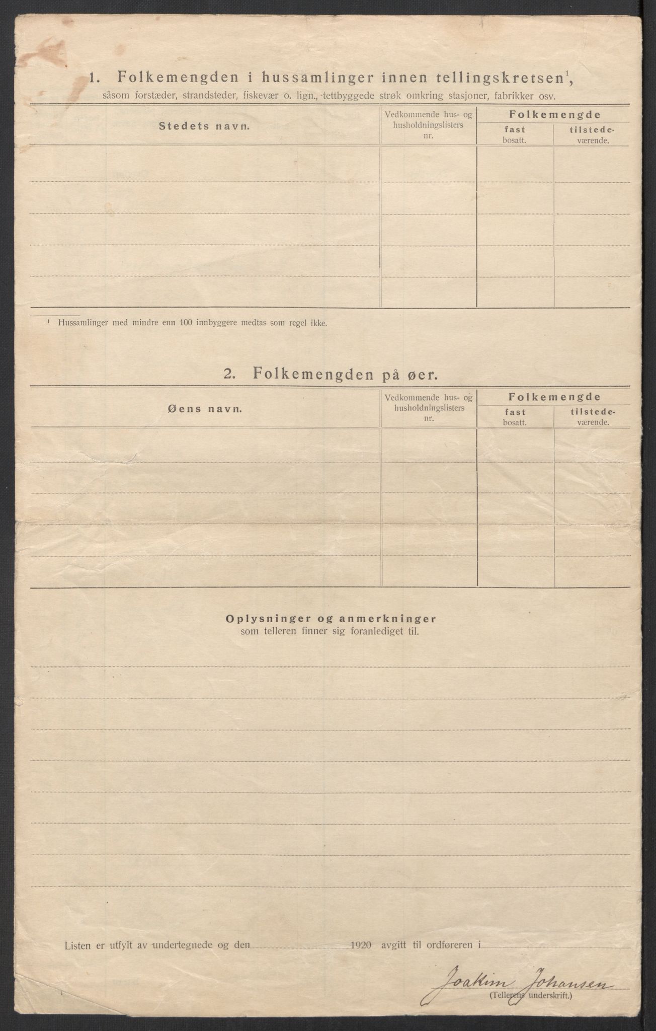 SAT, 1920 census for Skjerstad, 1920, p. 9