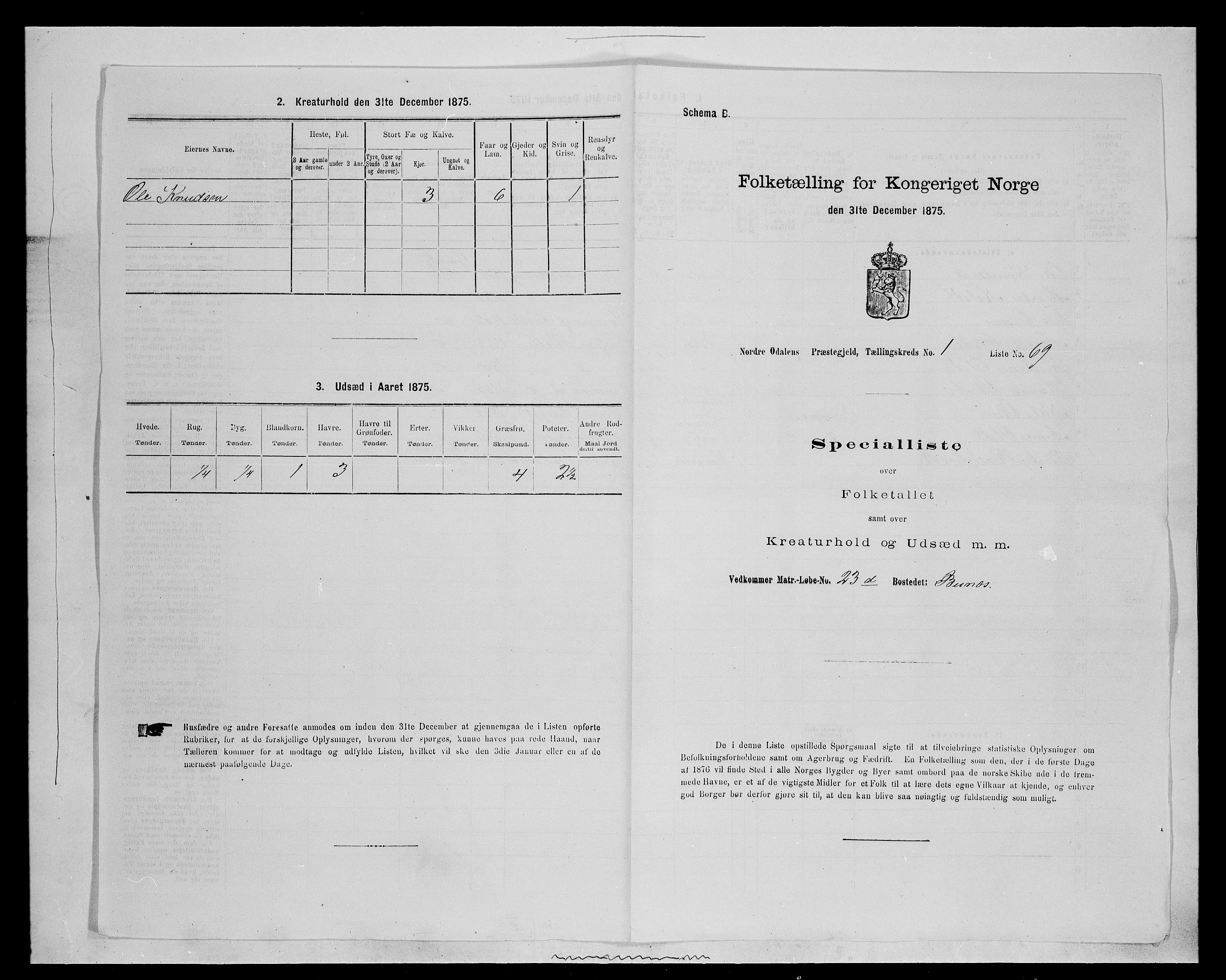 SAH, 1875 census for 0418P Nord-Odal, 1875, p. 209