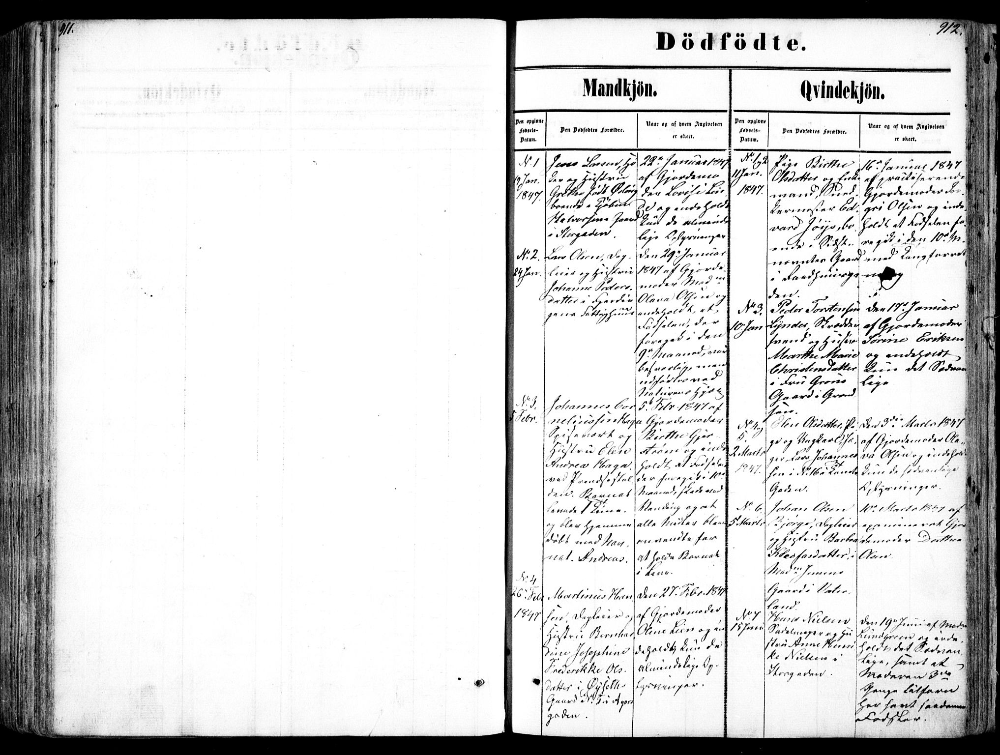 Oslo domkirke Kirkebøker, SAO/A-10752/F/Fa/L0025: Parish register (official) no. 25, 1847-1867, p. 911-912