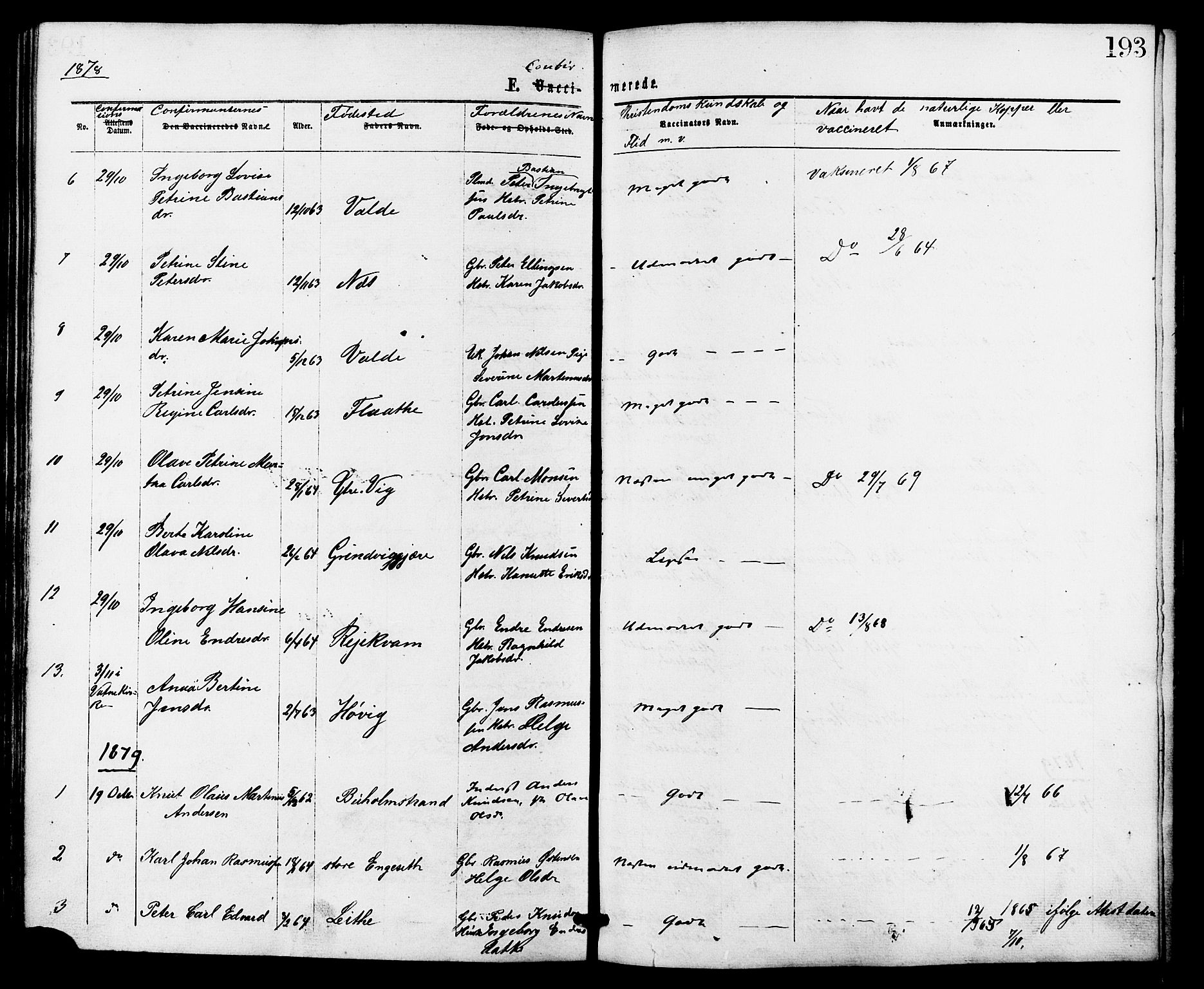 Ministerialprotokoller, klokkerbøker og fødselsregistre - Møre og Romsdal, AV/SAT-A-1454/524/L0355: Parish register (official) no. 524A07, 1864-1879, p. 193