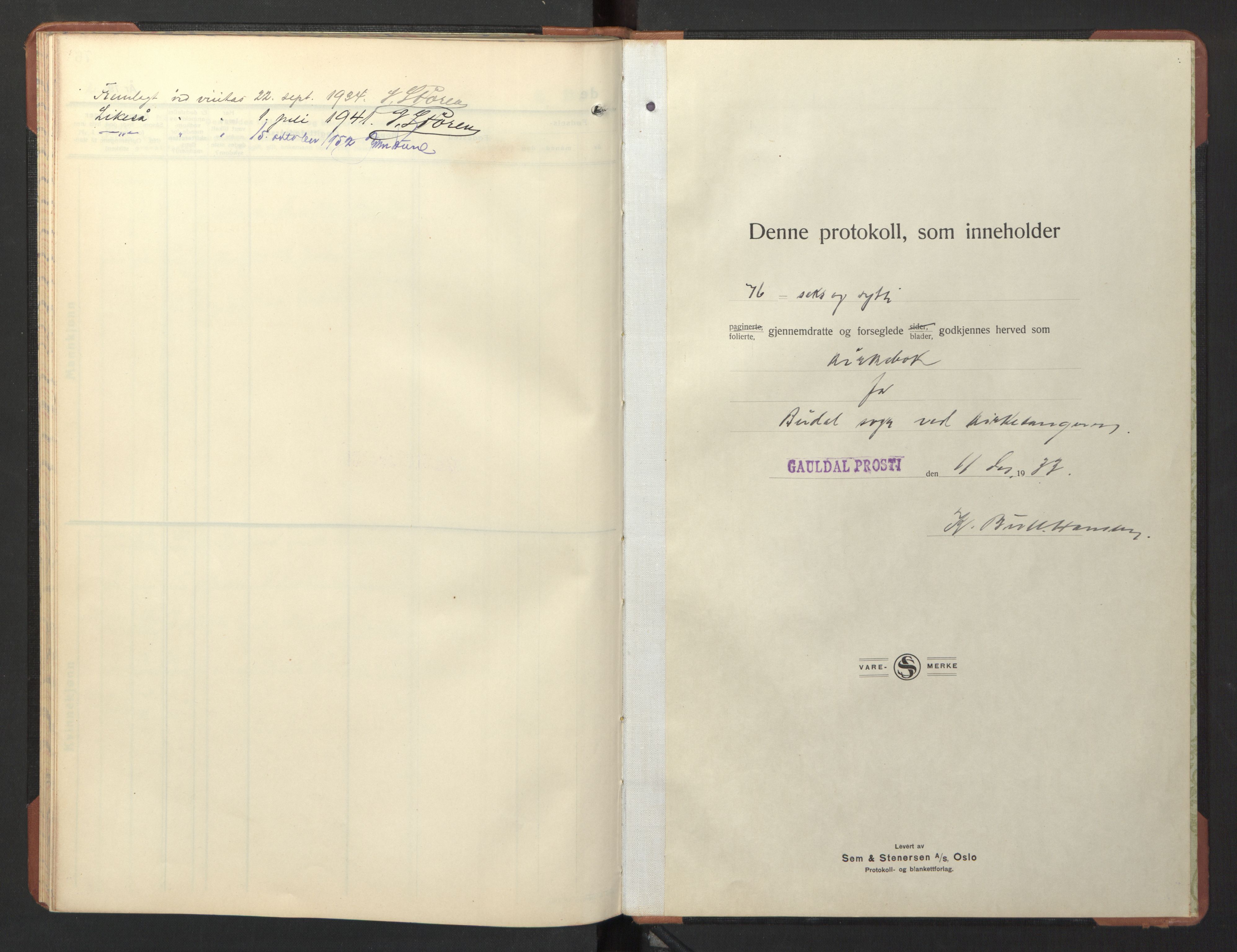 Ministerialprotokoller, klokkerbøker og fødselsregistre - Sør-Trøndelag, AV/SAT-A-1456/690/L1053: Parish register (copy) no. 690C03, 1930-1947