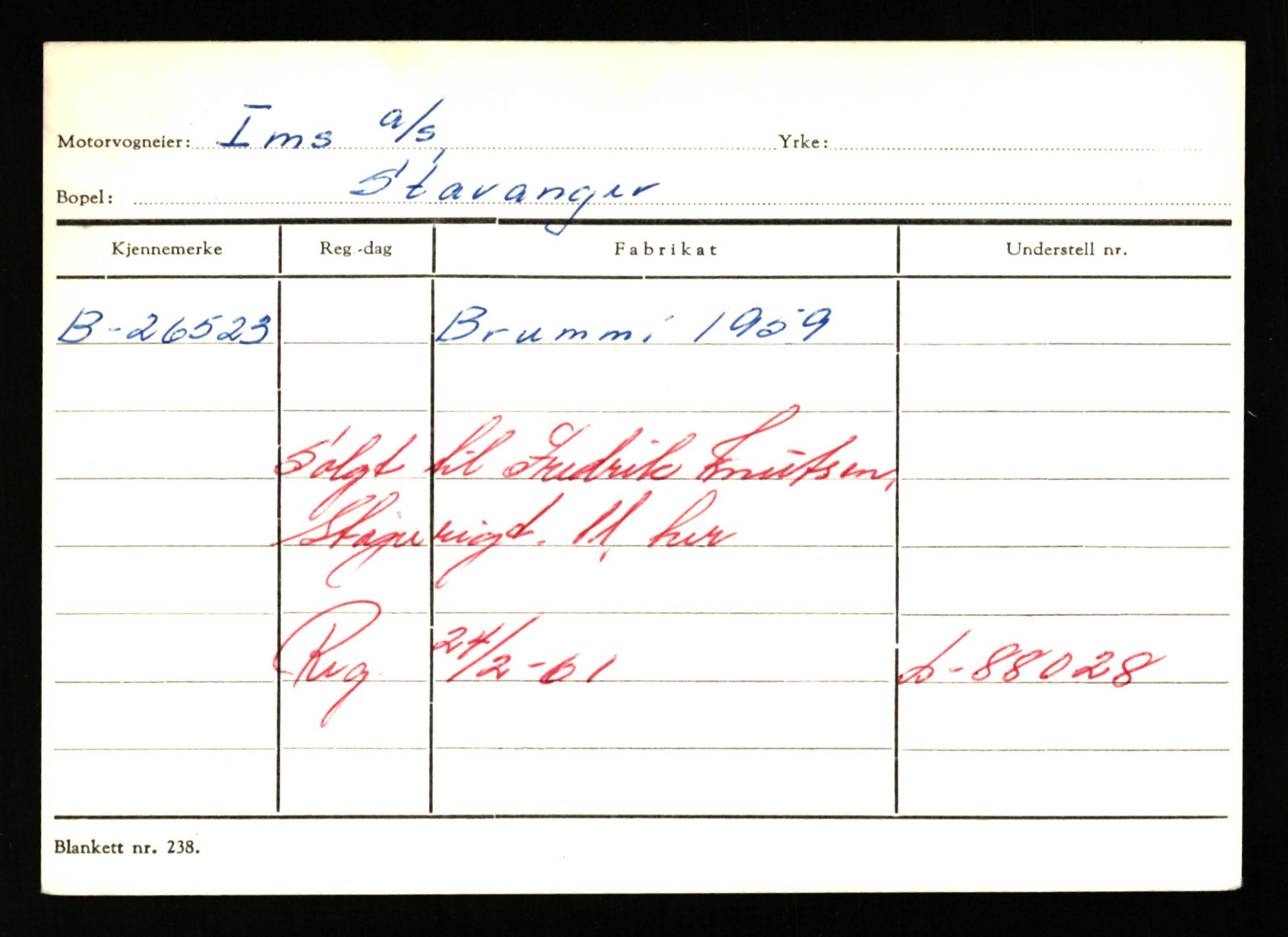 Stavanger trafikkstasjon, SAST/A-101942/0/G/L0005: Registreringsnummer: 23000 - 34245, 1930-1971, p. 1197