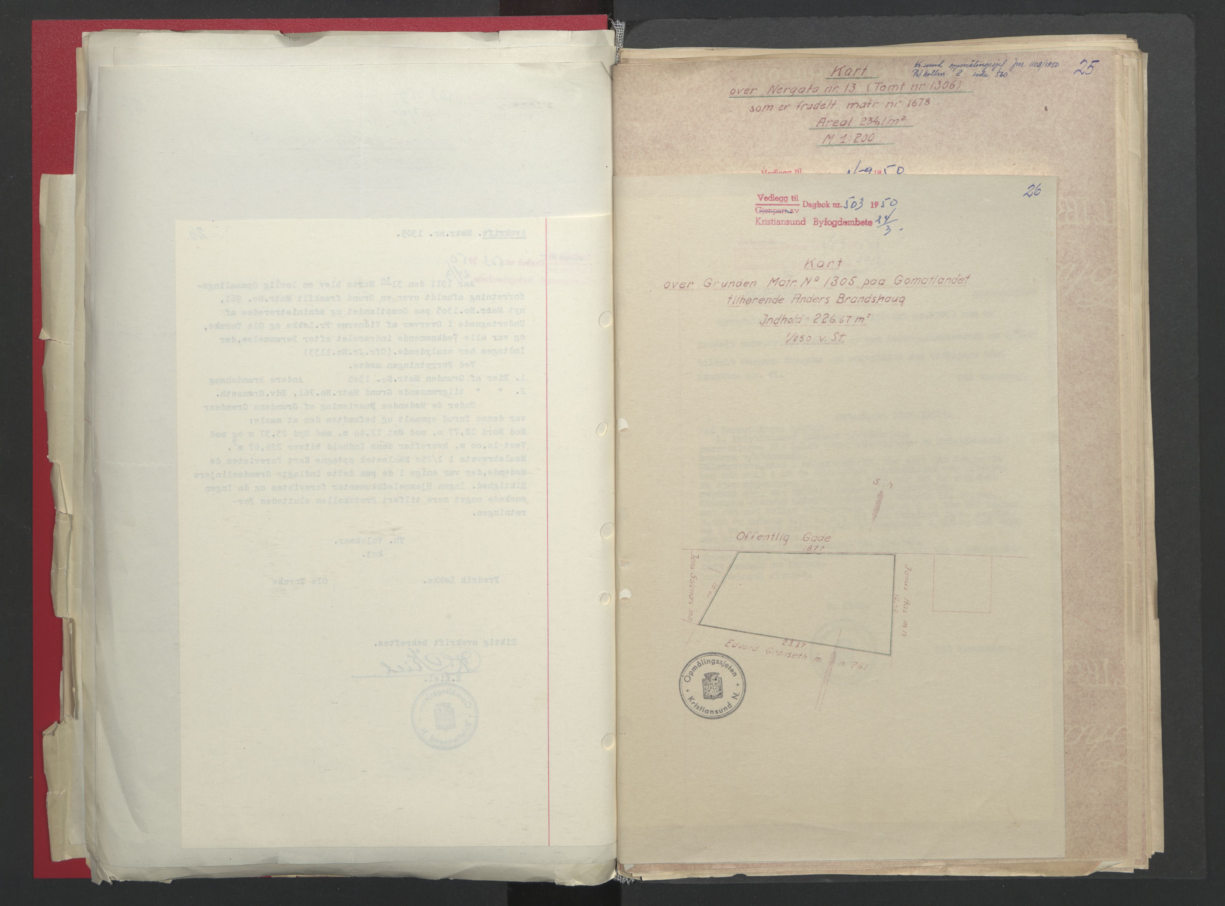 Kristiansund byfogd, AV/SAT-A-4587/A/27: Mortgage book no. 48, 1950-1950, Diary no: : 503/1950
