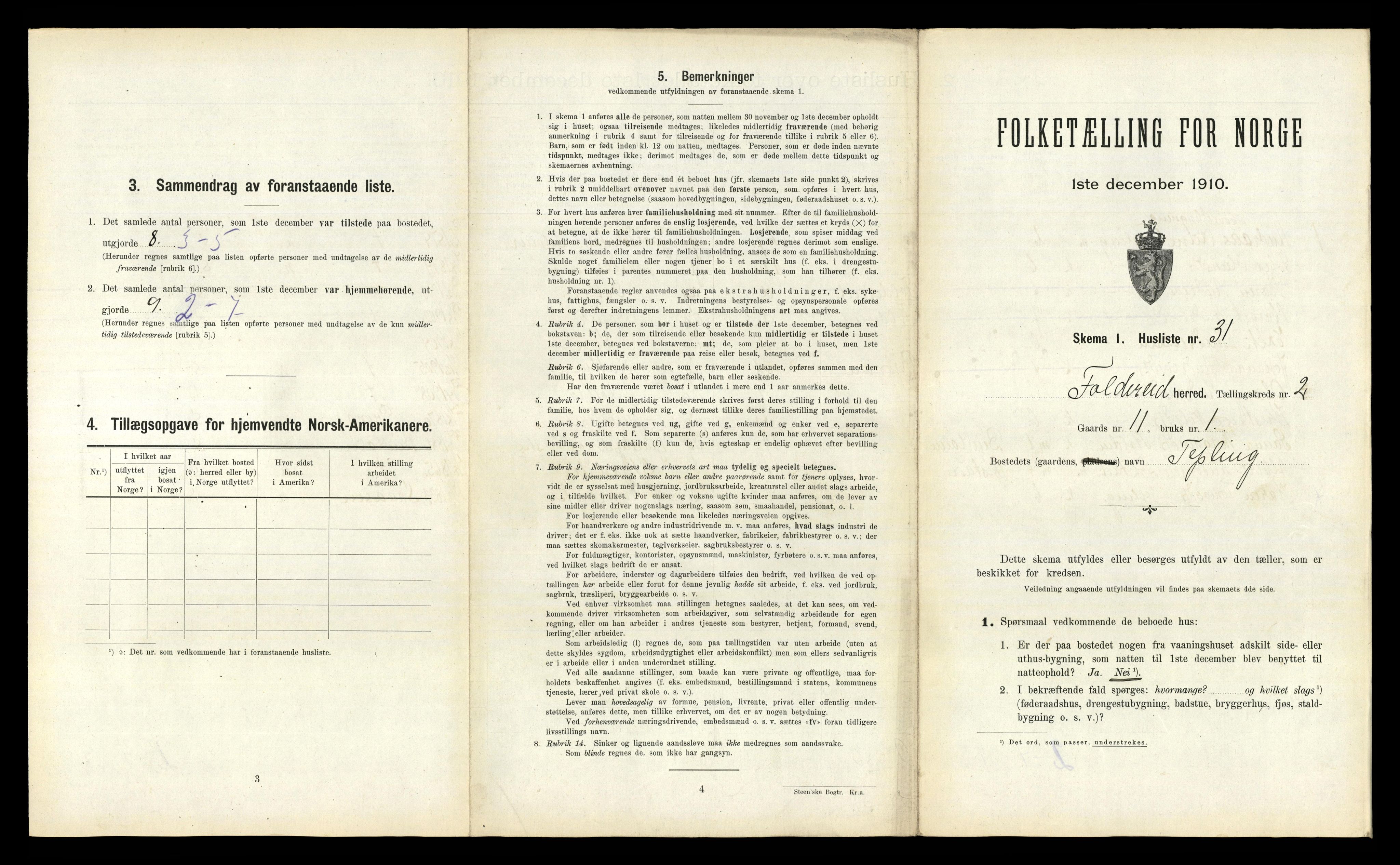 RA, 1910 census for Foldereid, 1910, p. 150