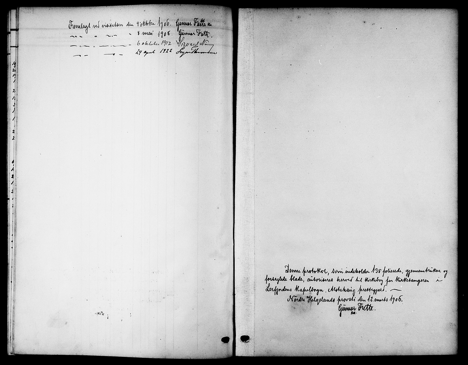 Ministerialprotokoller, klokkerbøker og fødselsregistre - Nordland, AV/SAT-A-1459/832/L0494: Parish register (copy) no. 832C01, 1906-1922