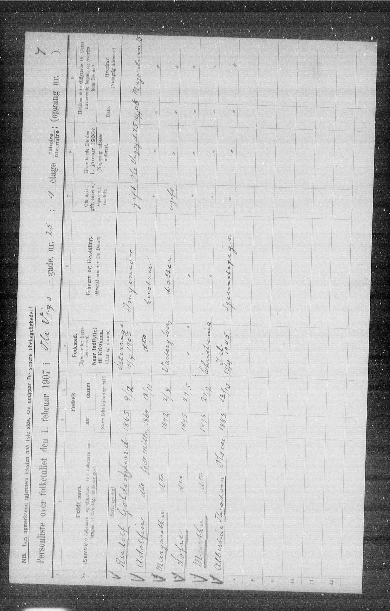 OBA, Municipal Census 1907 for Kristiania, 1907, p. 38759