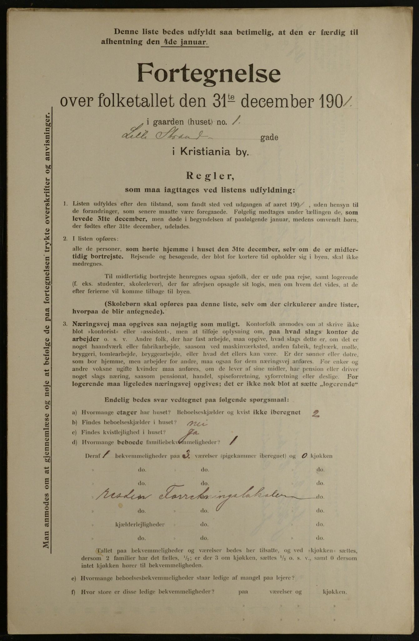 OBA, Municipal Census 1901 for Kristiania, 1901, p. 8895