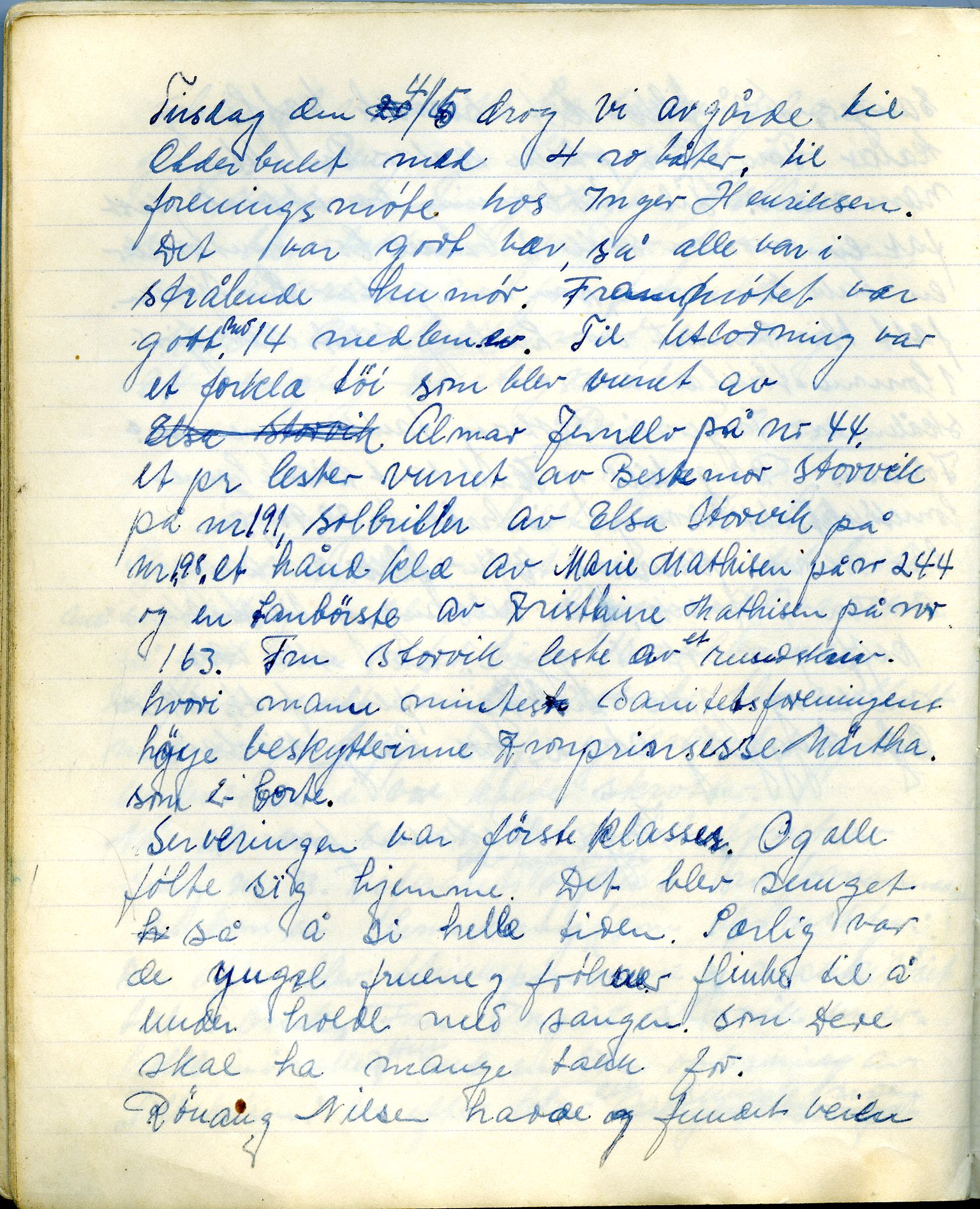 Porsa sanitetsforening, FMFB/A-1035/A/L0002: Møteprotokoll, 1946-1962
