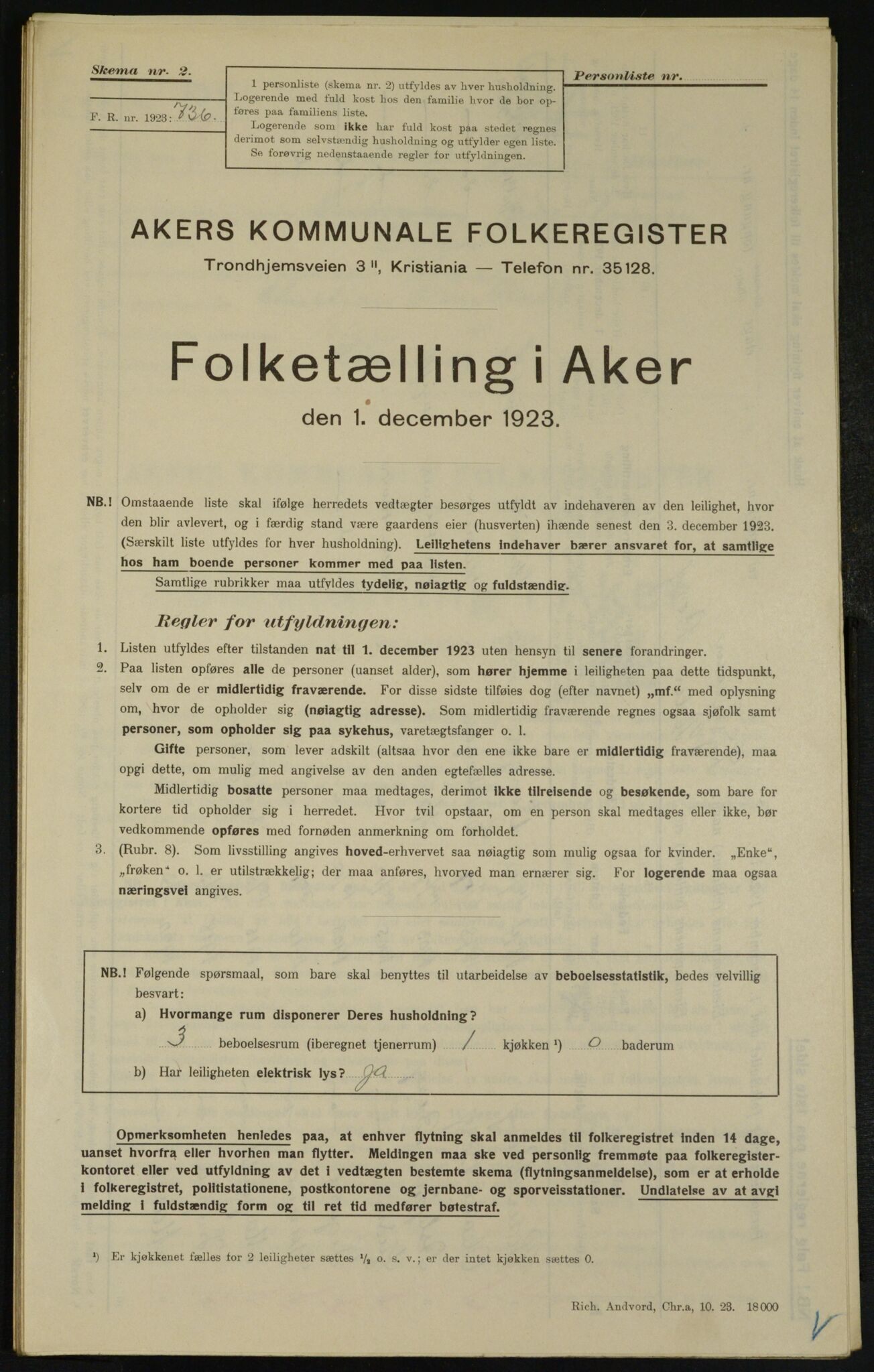 , Municipal Census 1923 for Aker, 1923, p. 27556