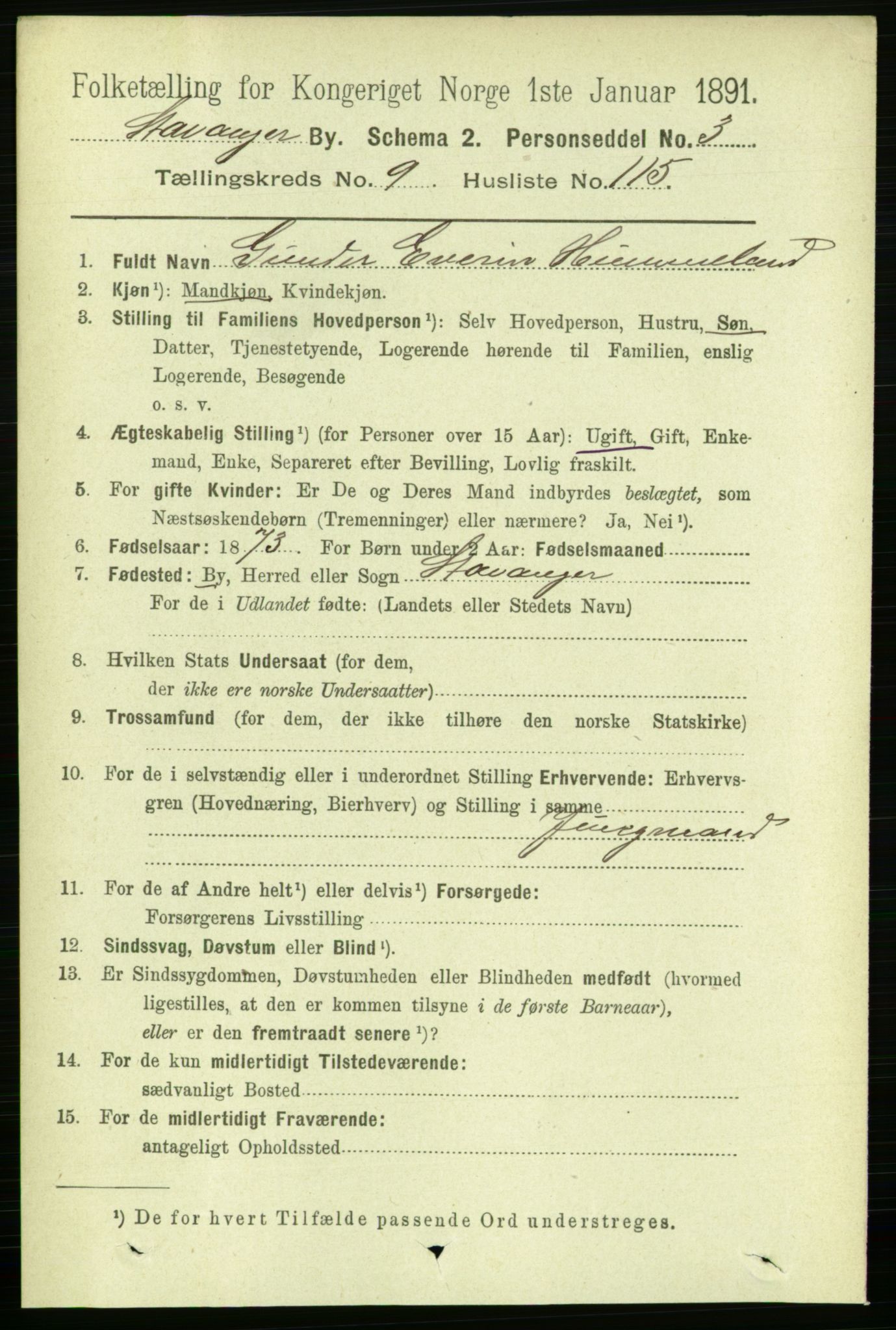 RA, 1891 census for 1103 Stavanger, 1891, p. 13702