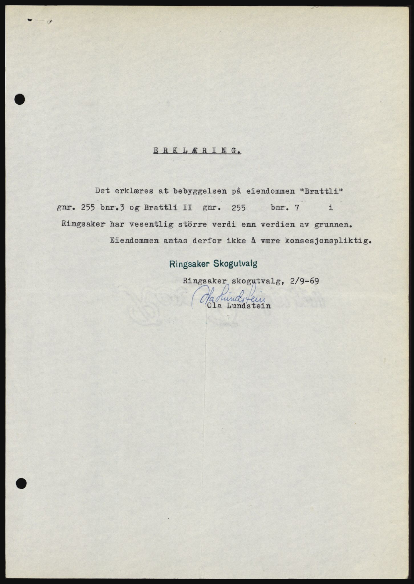 Nord-Hedmark sorenskriveri, AV/SAH-TING-012/H/Hc/L0033: Mortgage book no. 33, 1970-1970, Diary no: : 819/1970