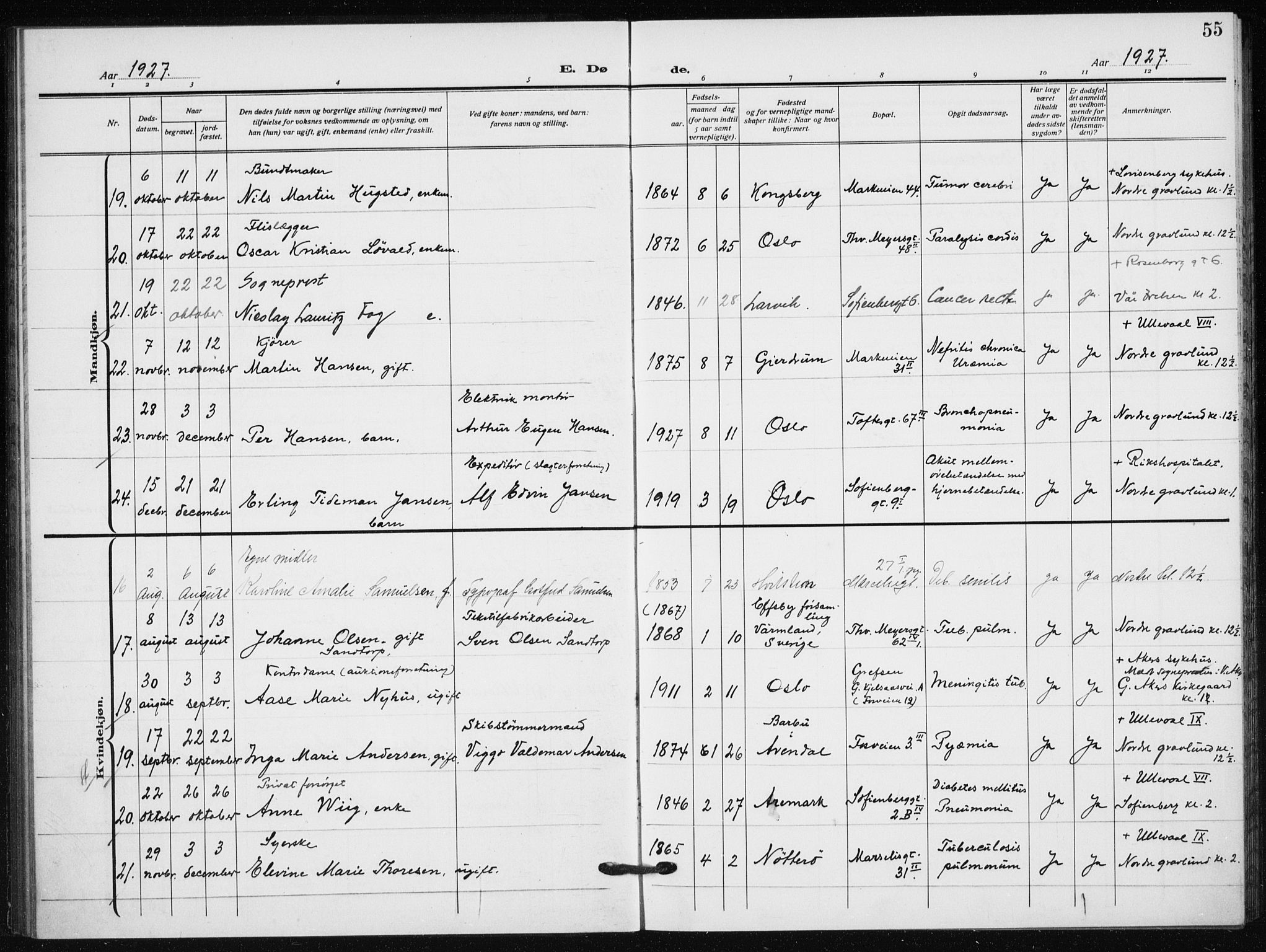 Hauge prestekontor Kirkebøker, AV/SAO-A-10849/F/Fa/L0005: Parish register (official) no. 5, 1917-1938, p. 55