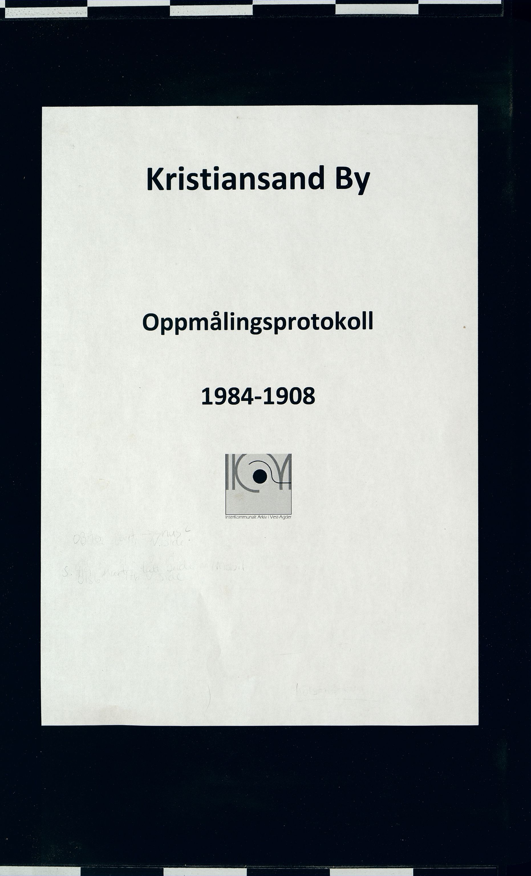 Kristiansand By - Magistraten, ARKSOR/1001KG122/I/Ic/L0008: Grunnmålingsprotokoll nr.6 (d), 1884-1908