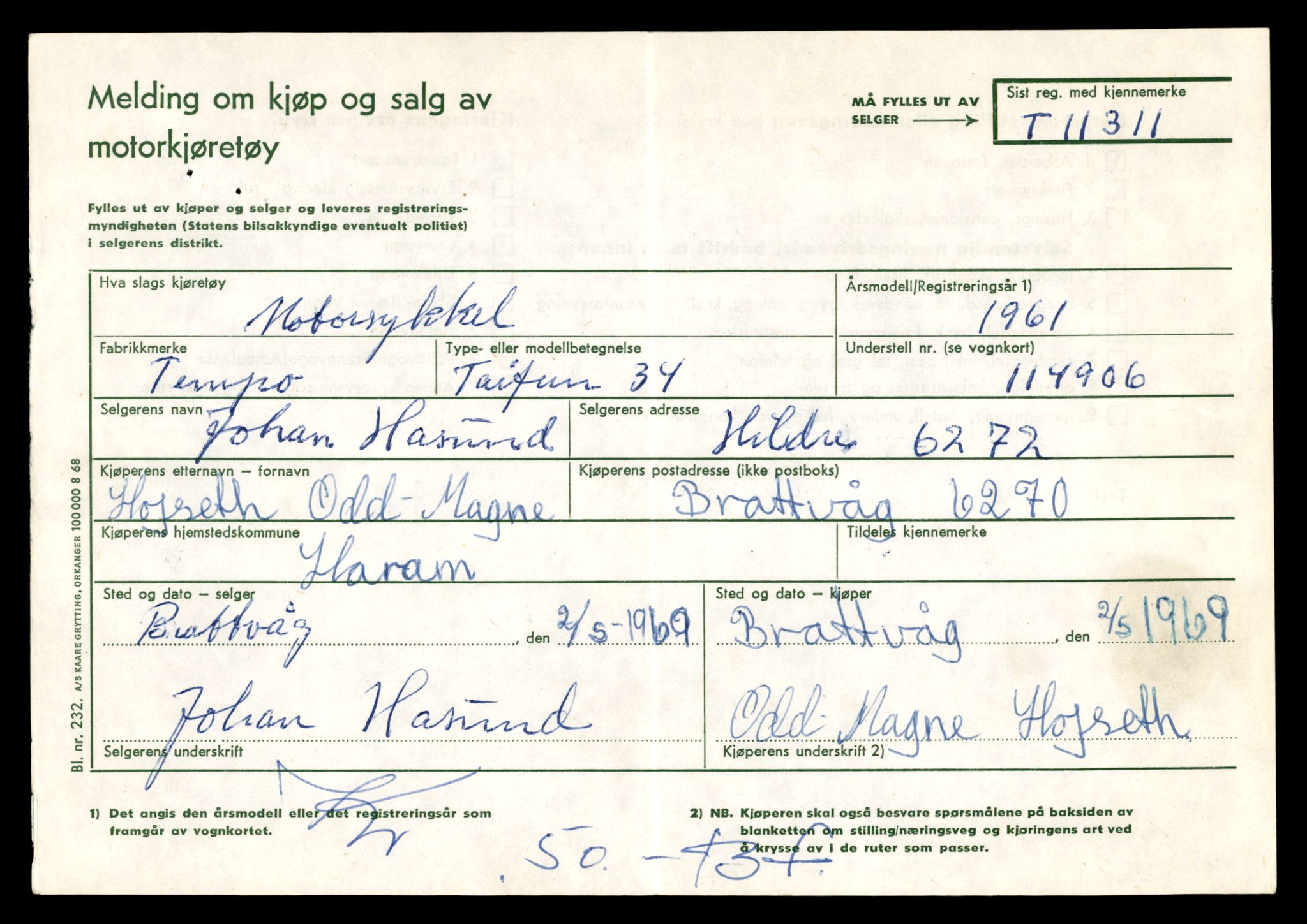 Møre og Romsdal vegkontor - Ålesund trafikkstasjon, AV/SAT-A-4099/F/Fe/L0028: Registreringskort for kjøretøy T 11290 - T 11429, 1927-1998, p. 529