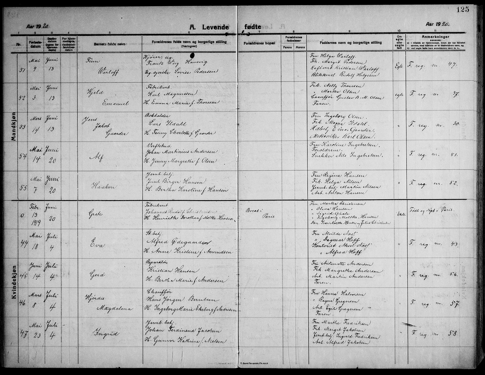 Strømsø kirkebøker, SAKO/A-246/F/Fa/L0029: Parish register (official) no. I 27, 1915-1930, p. 125