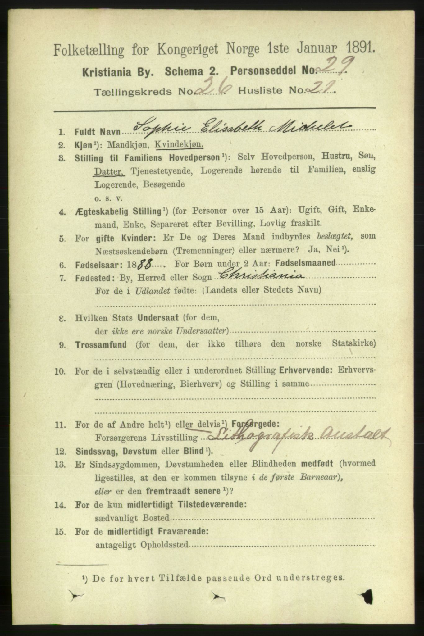 RA, 1891 census for 0301 Kristiania, 1891, p. 13527