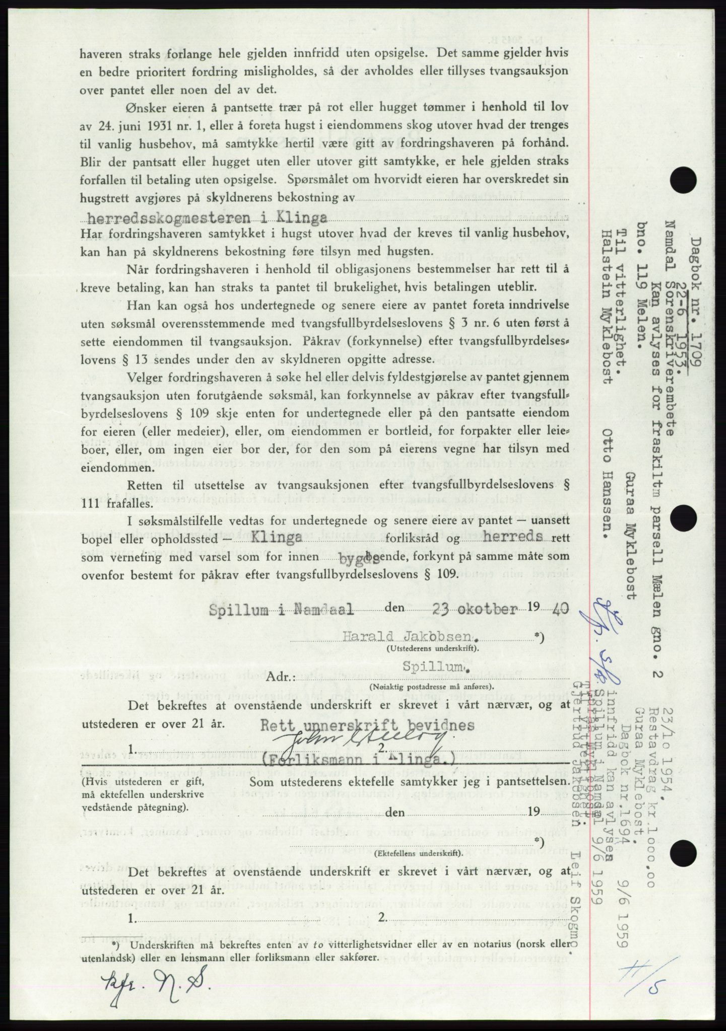 Namdal sorenskriveri, SAT/A-4133/1/2/2C: Mortgage book no. -, 1940-1941, Deed date: 21.11.1940