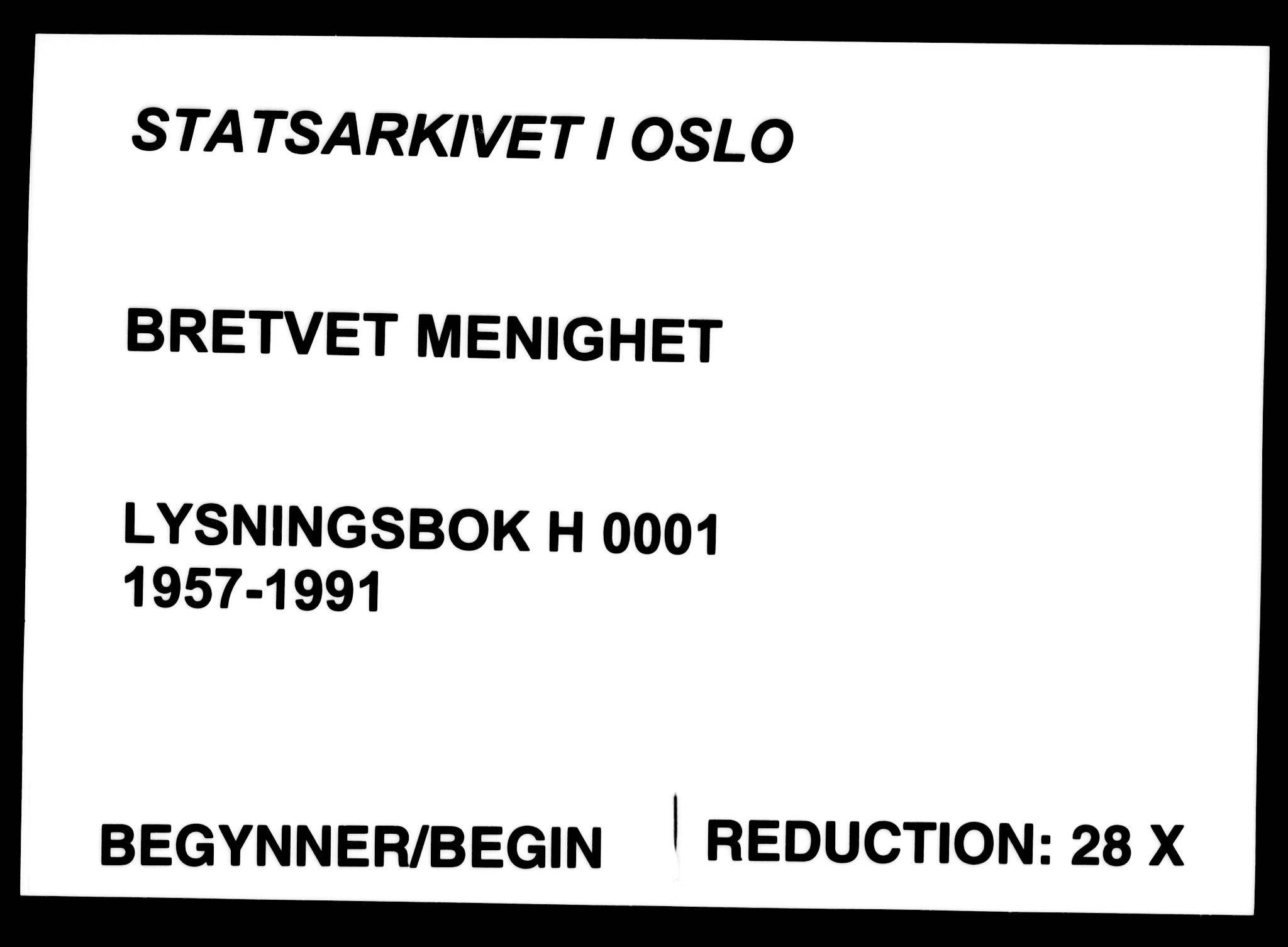 Bredtvet prestekontor Kirkebøker, SAO/A-10331a/H/Ha/L0001: Banns register no. 1, 1957-1991