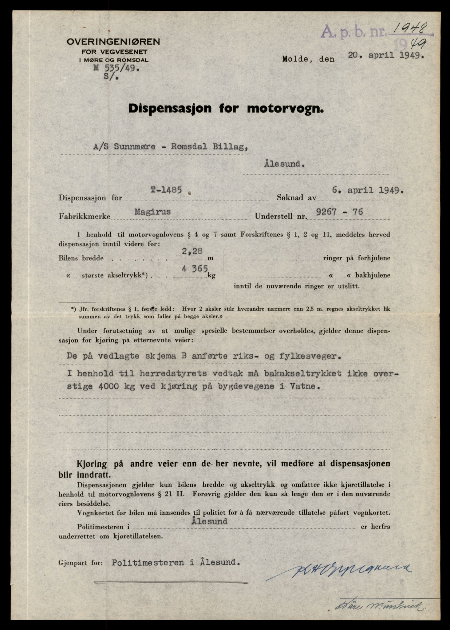 Møre og Romsdal vegkontor - Ålesund trafikkstasjon, AV/SAT-A-4099/F/Fe/L0010: Registreringskort for kjøretøy T 1050 - T 1169, 1927-1998, p. 1636