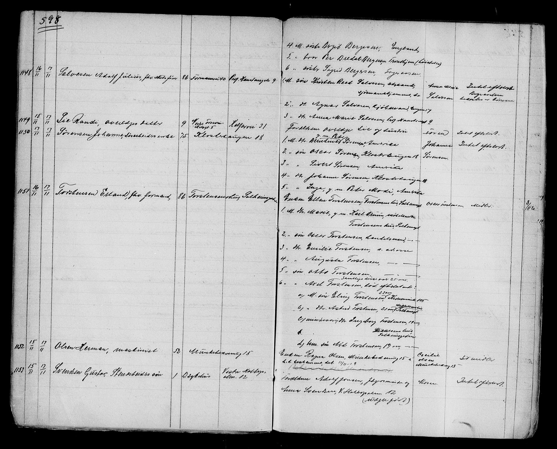 Byfogd og Byskriver i Bergen, AV/SAB-A-3401/06/06Na/L0012: Dødsfallsjournaler, 1918-1919, p. 598-599